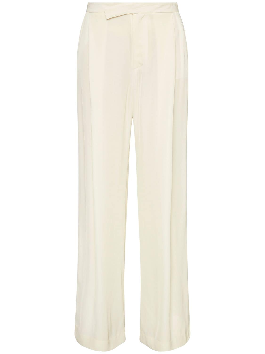 St.agni Overlapping Waistband Viscose Pants In White