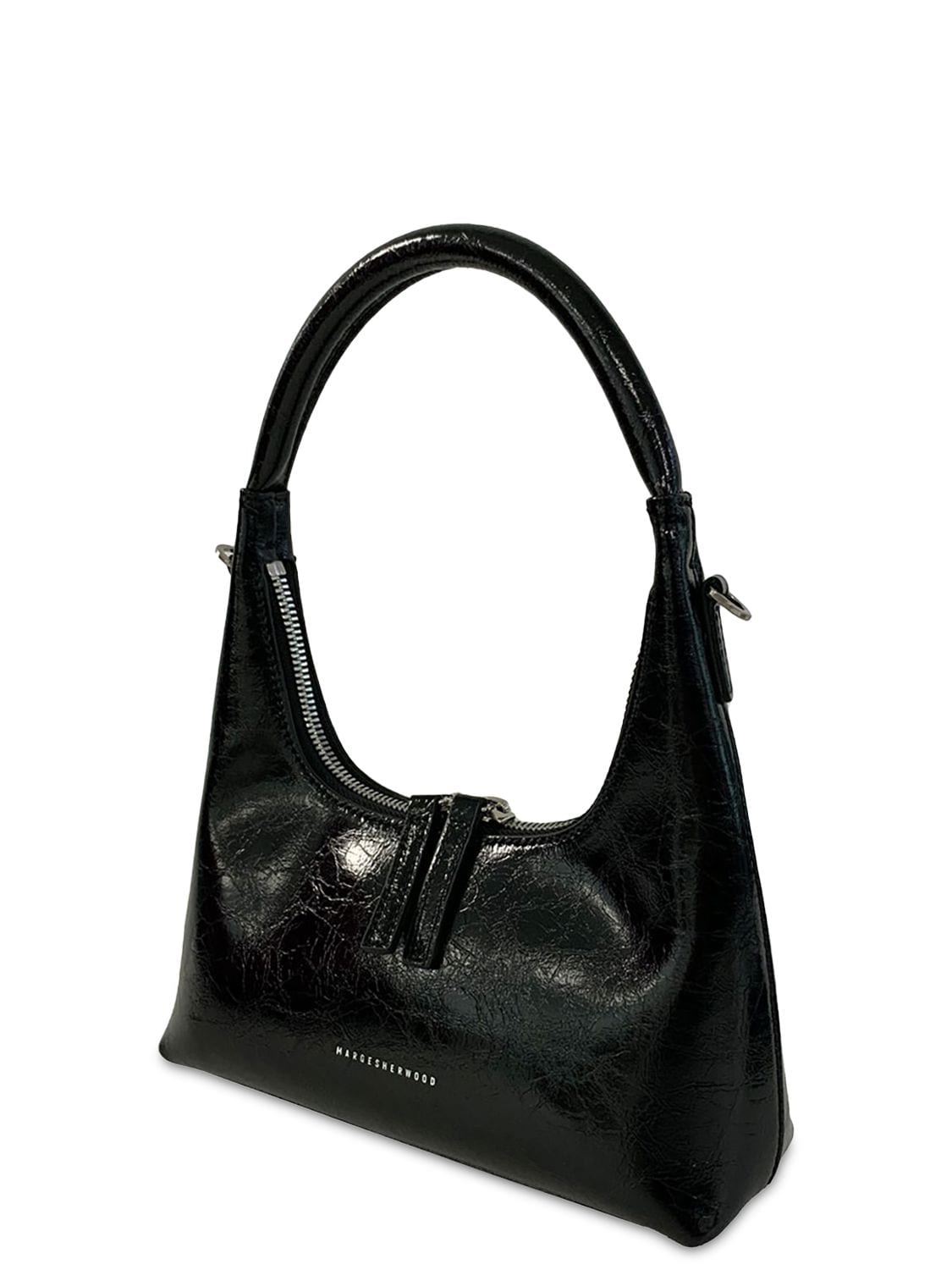 Shop Marge Sherwood Mini Hobo Shoulder Bag In Black Crinkle