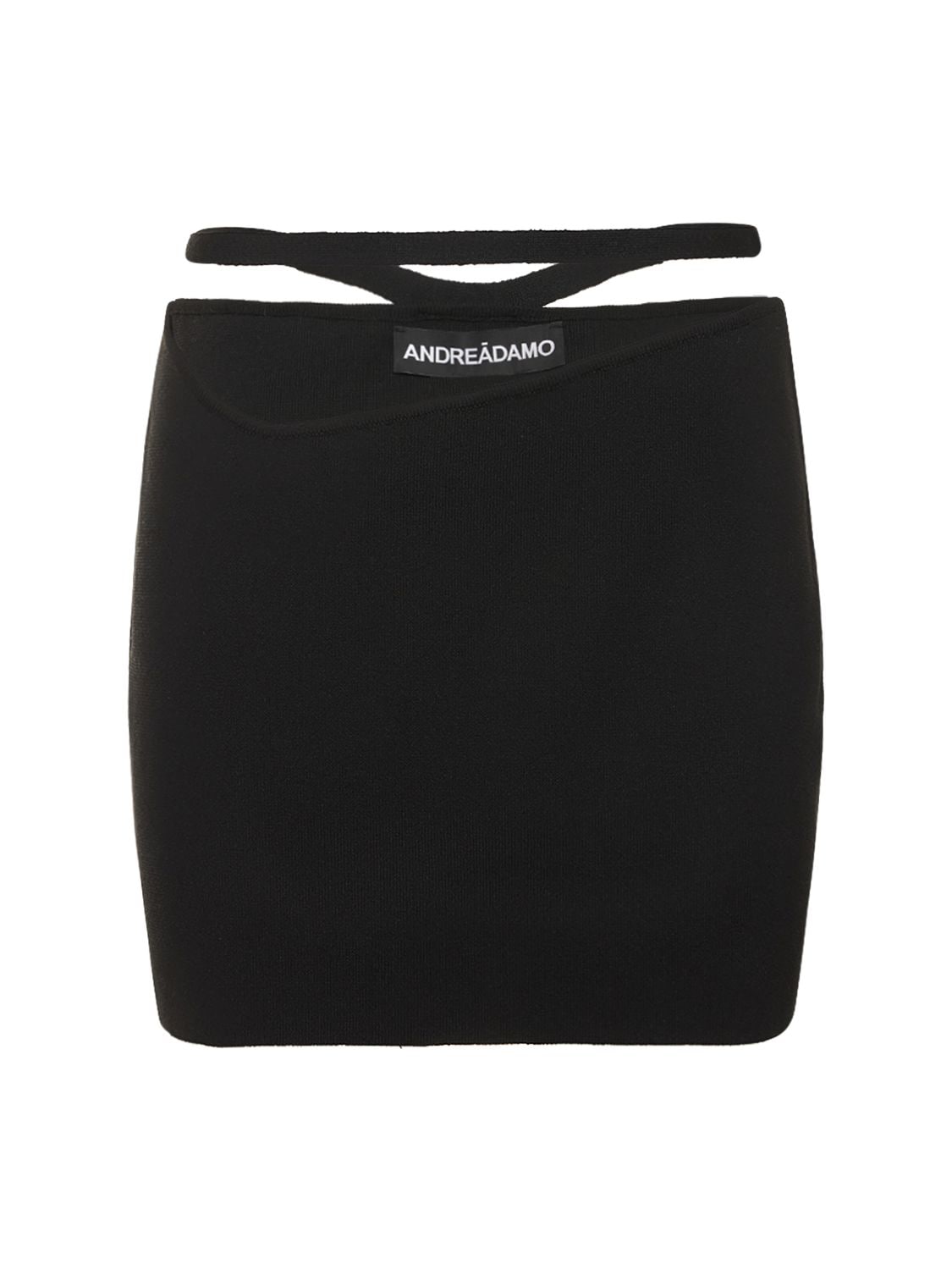 Andreädamo Black Cut Out Fitted Skirt In Black
