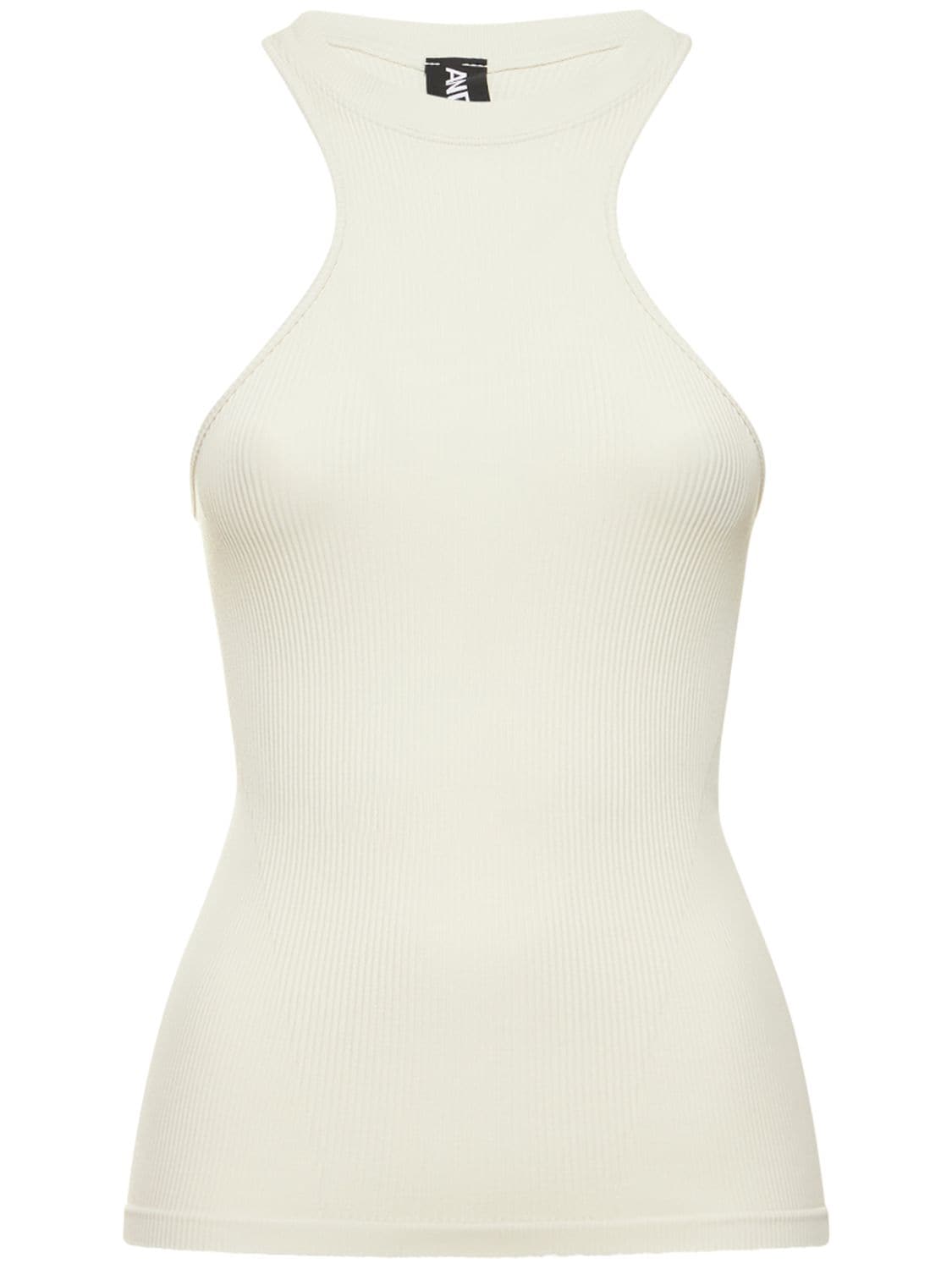 Andreädamo Ribbed Tank Top In Ivory
