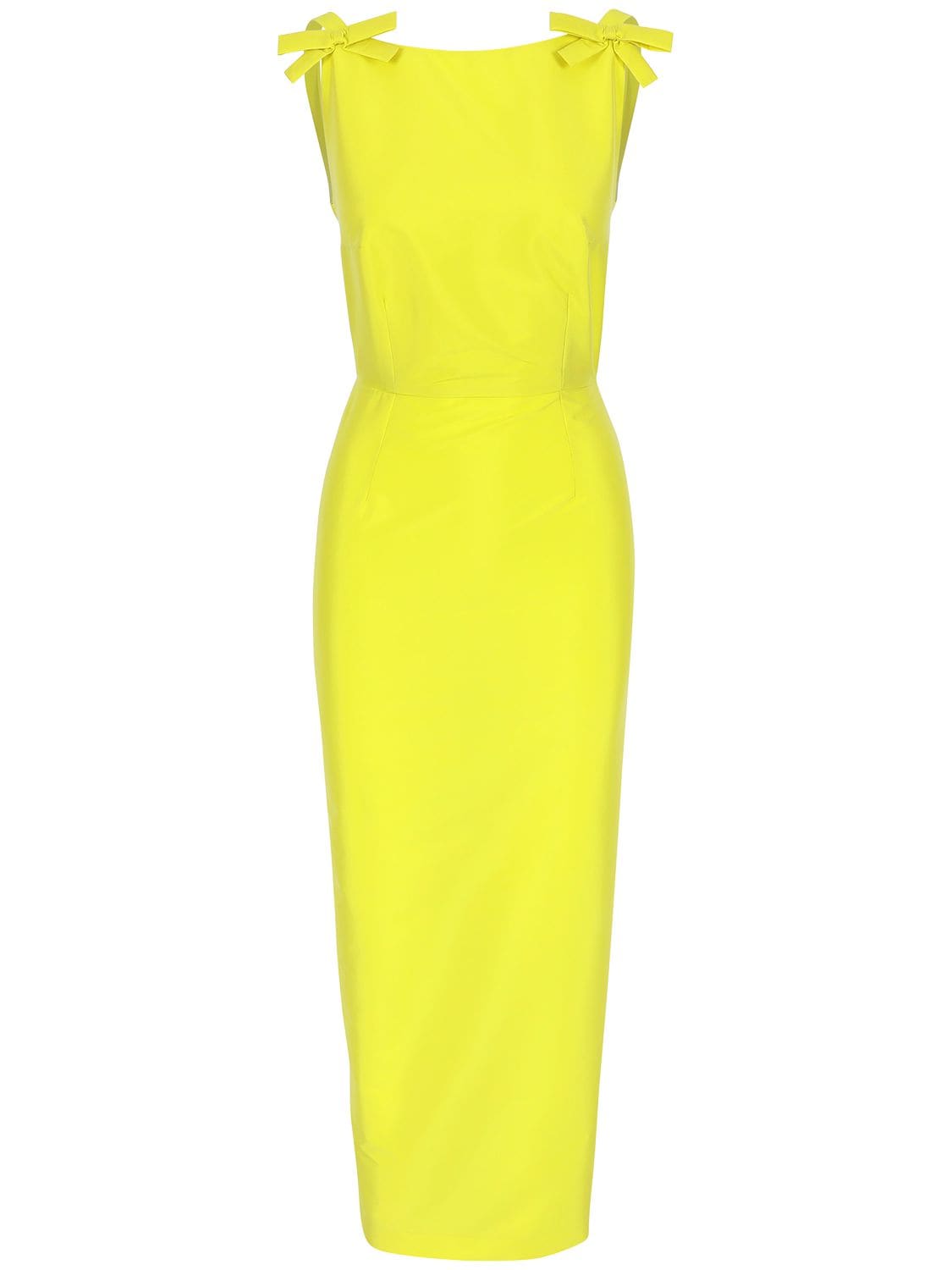 Bernadette Antwerp Kim Taffeta Midi Dress W/ Bow Details In Yellow