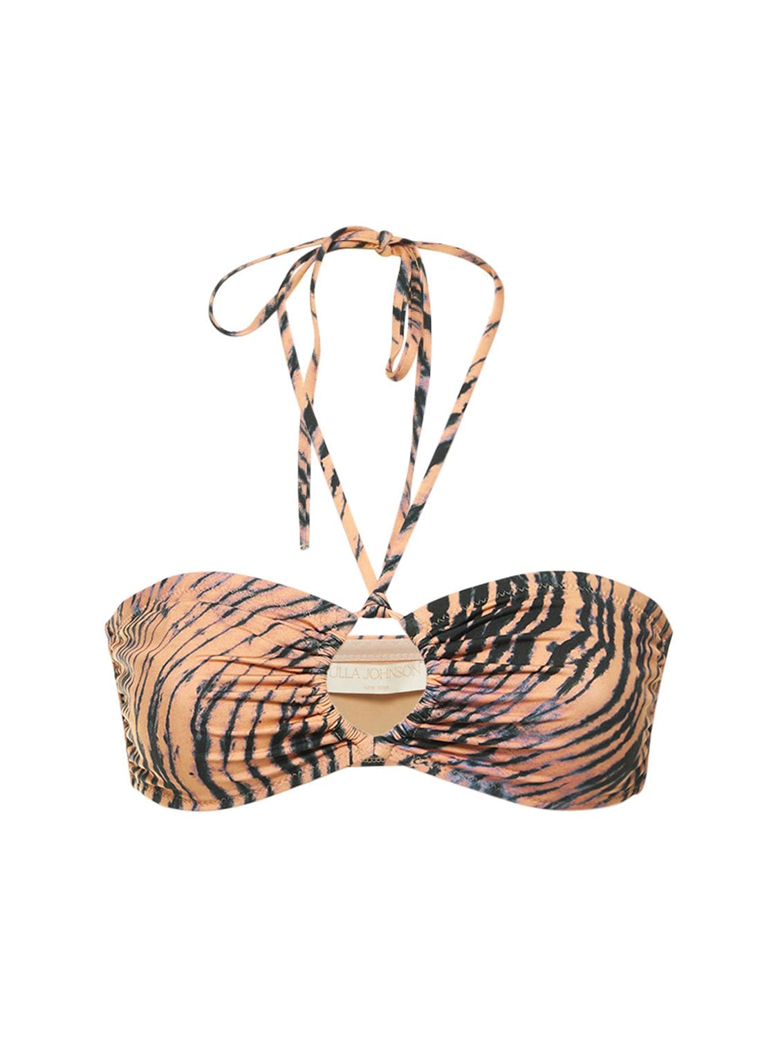 Ulla Johnson Formentera Printed Bikini Top In Pink,multi