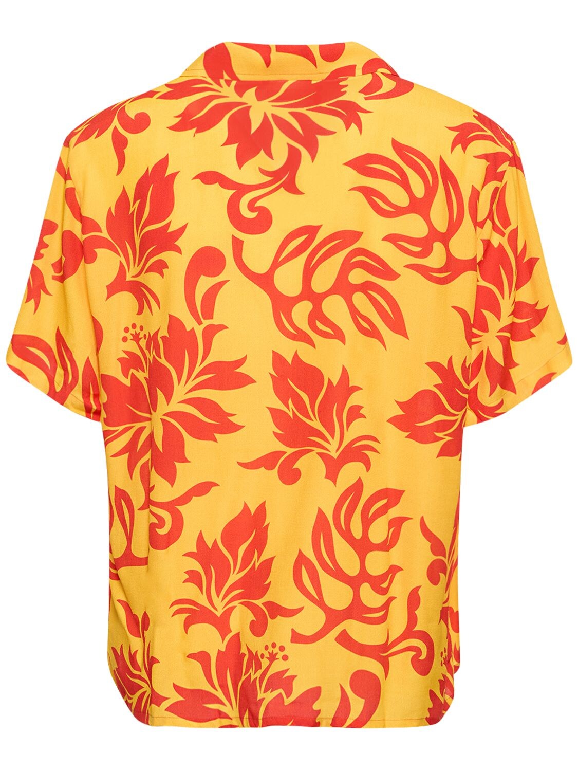 Shop Erl Floral Printed Short Sleeved Shirt In Tropical Flower