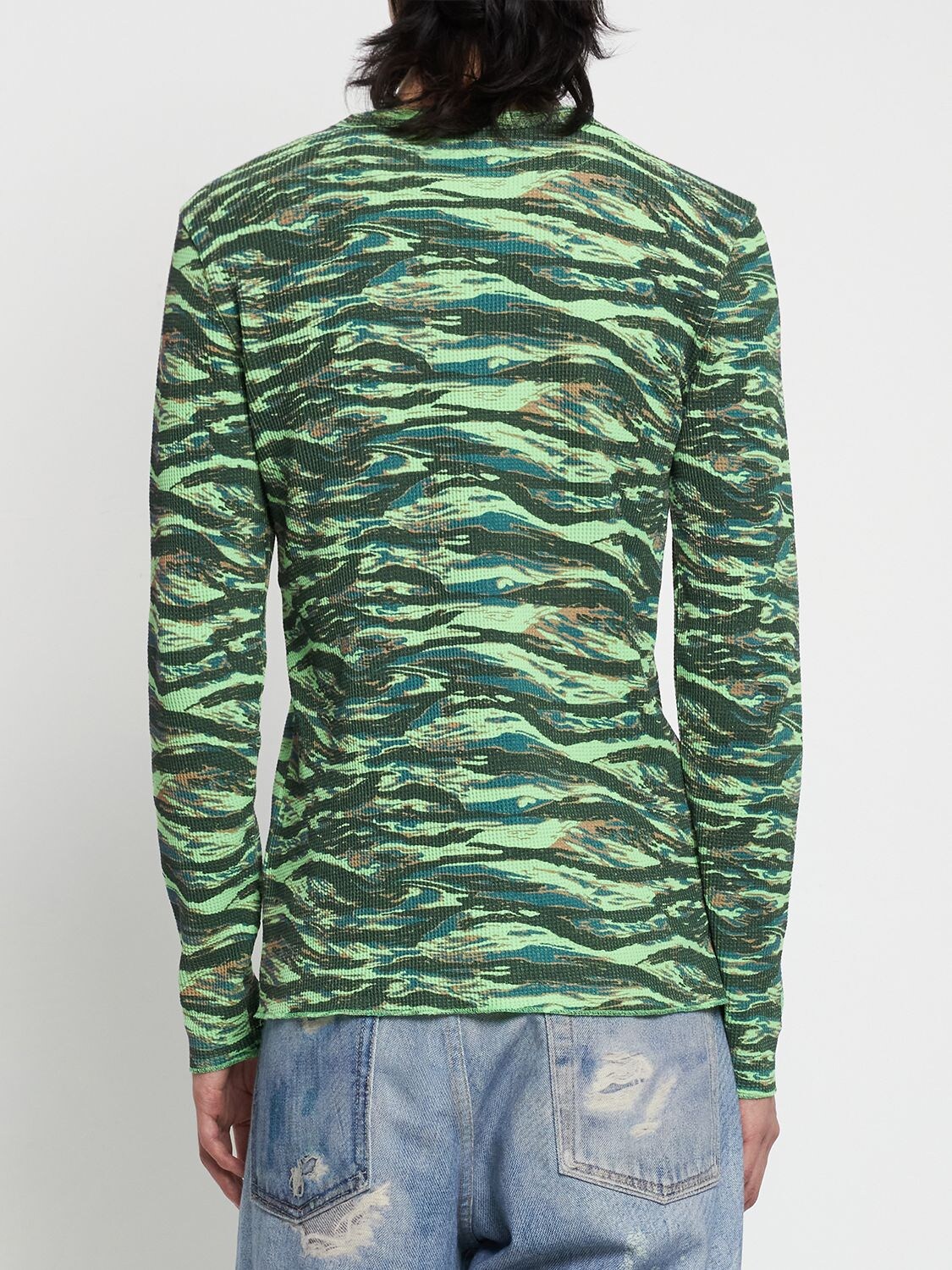 ERL: Green Camouflage Long Sleeve T-Shirt