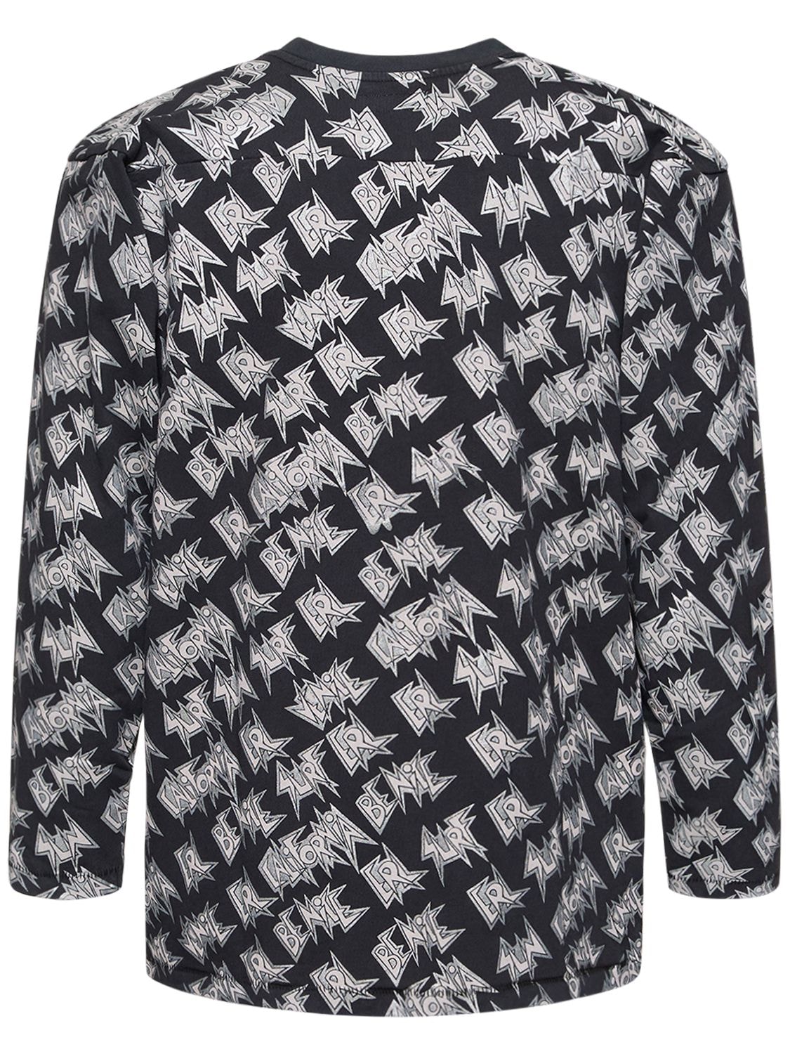 Shop Erl Printed Long Sleeved T-shirt In Black