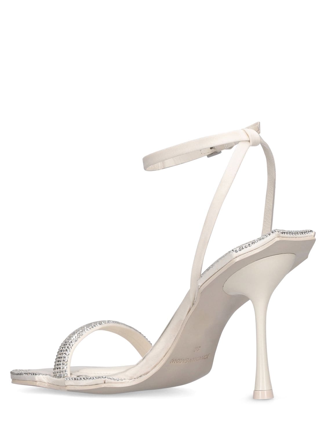 Shop Jonathan Simkhai 95mm Icon Crystal & Leather Sandals In White