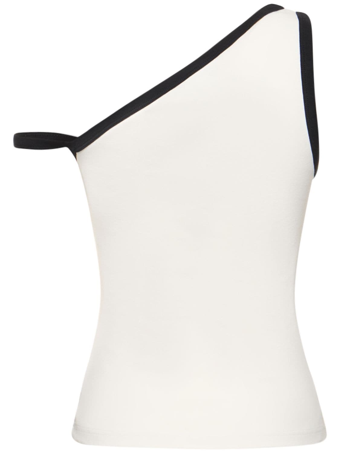 Shop Courrèges Asymmetrical Cotton Tank Top In White