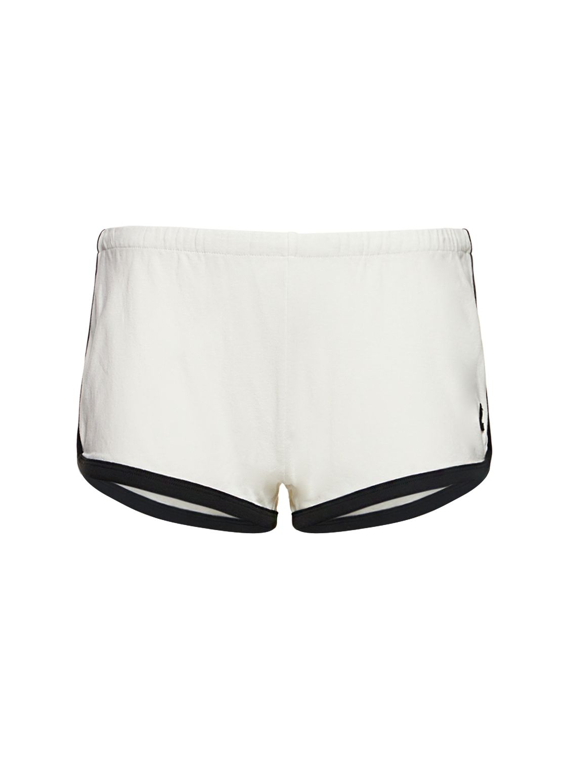 COURRÈGES CONTRAST COTTON MINI SHORTS