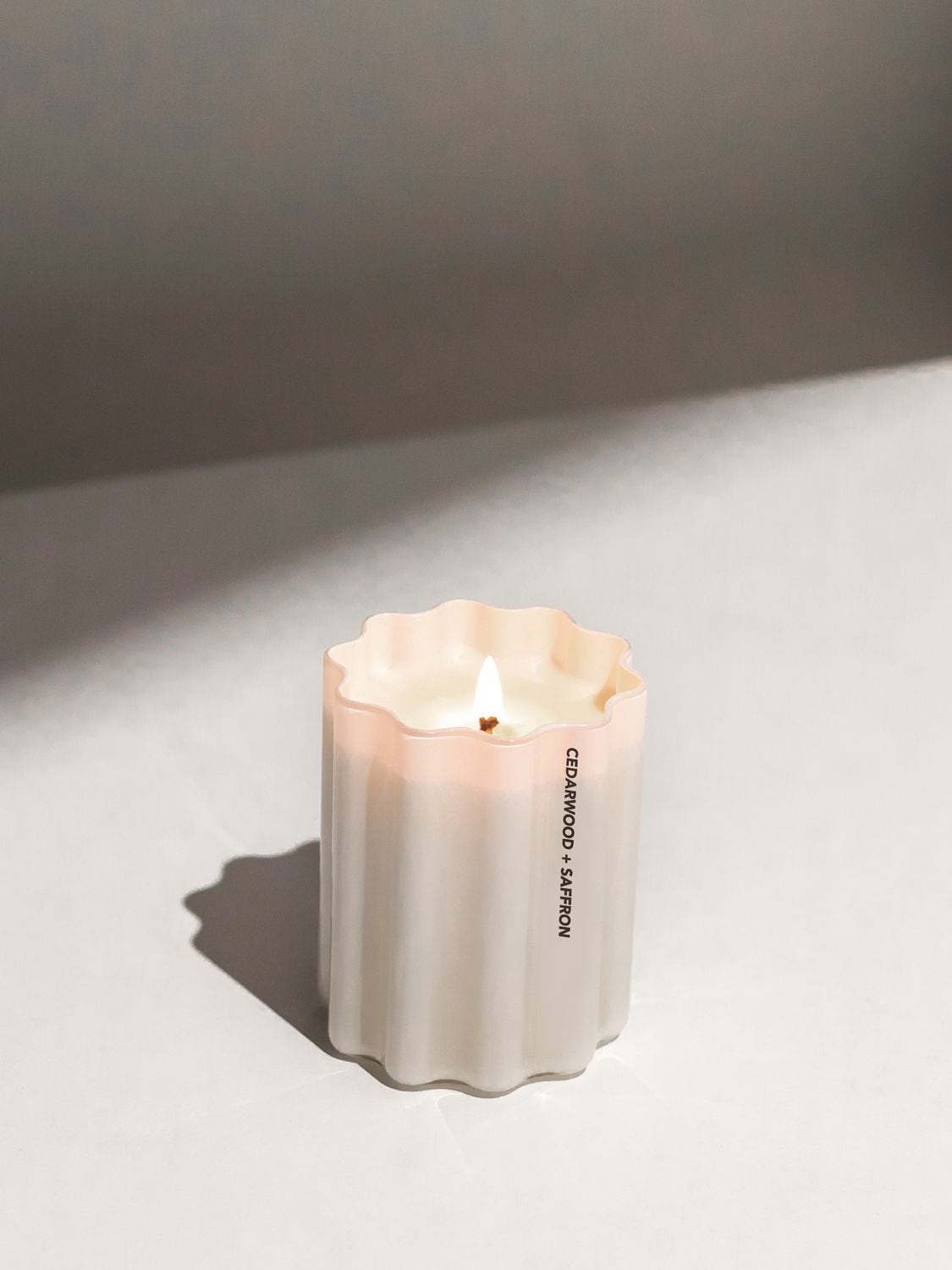 Shop Fazeek Cedarwood & Saffron Wave Candle In White