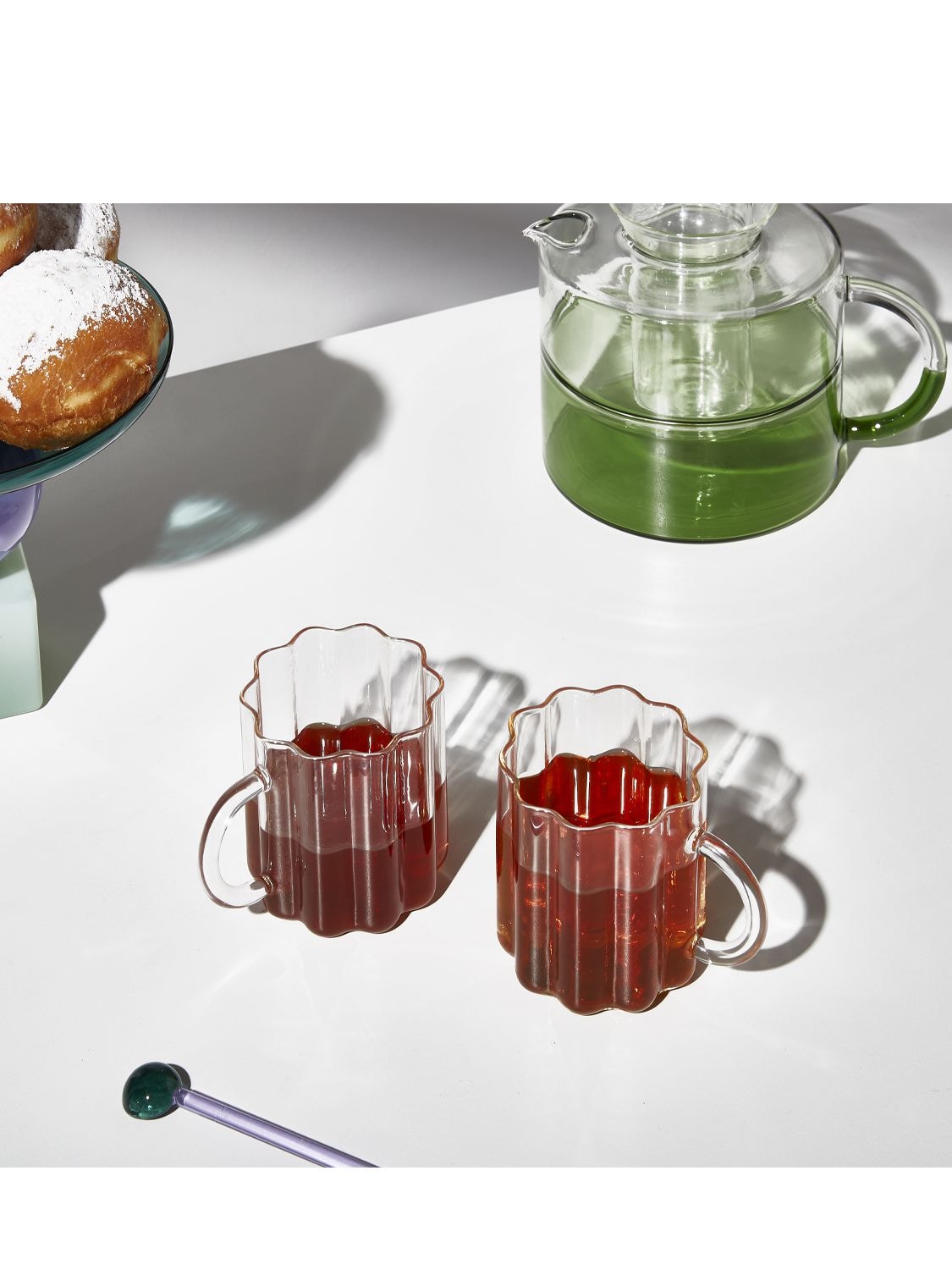 Shop Fazeek Set Of 2 Wave Mugs In Transparent