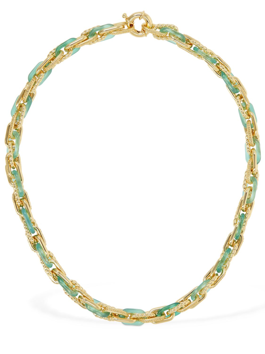 Zimmermann Collage Chain Link Necklace In Gold,green | ModeSens