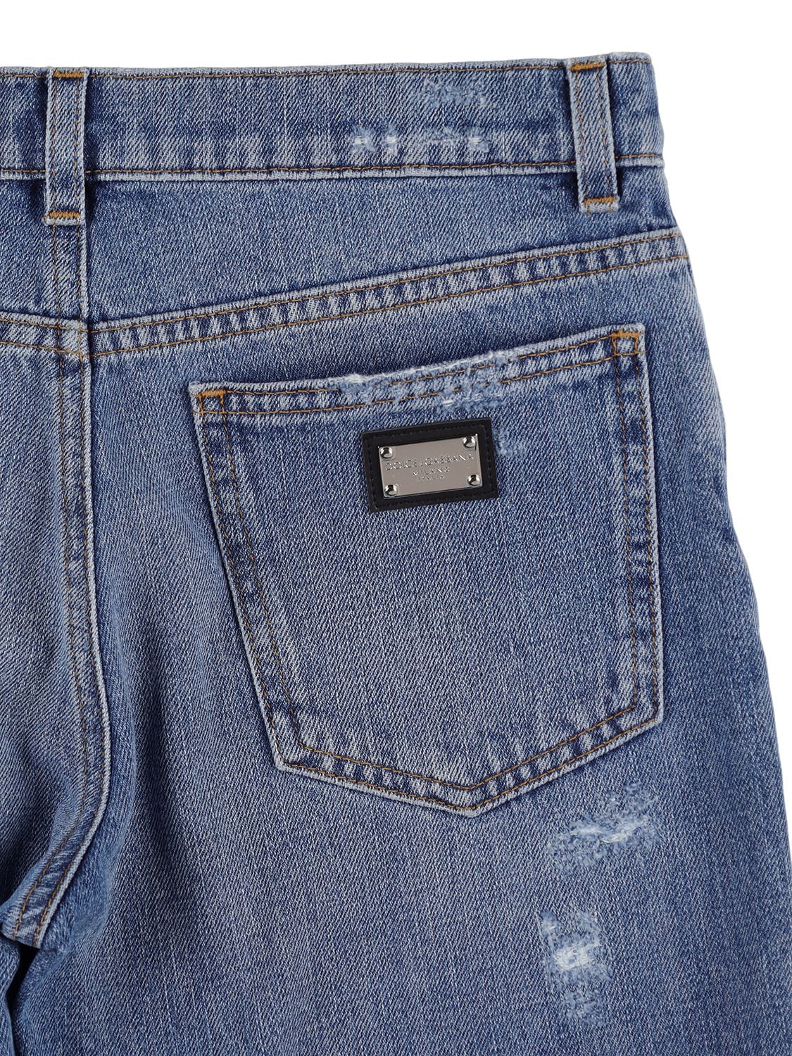 Shop Dolce & Gabbana Stonewashed Cotton Denim Jeans