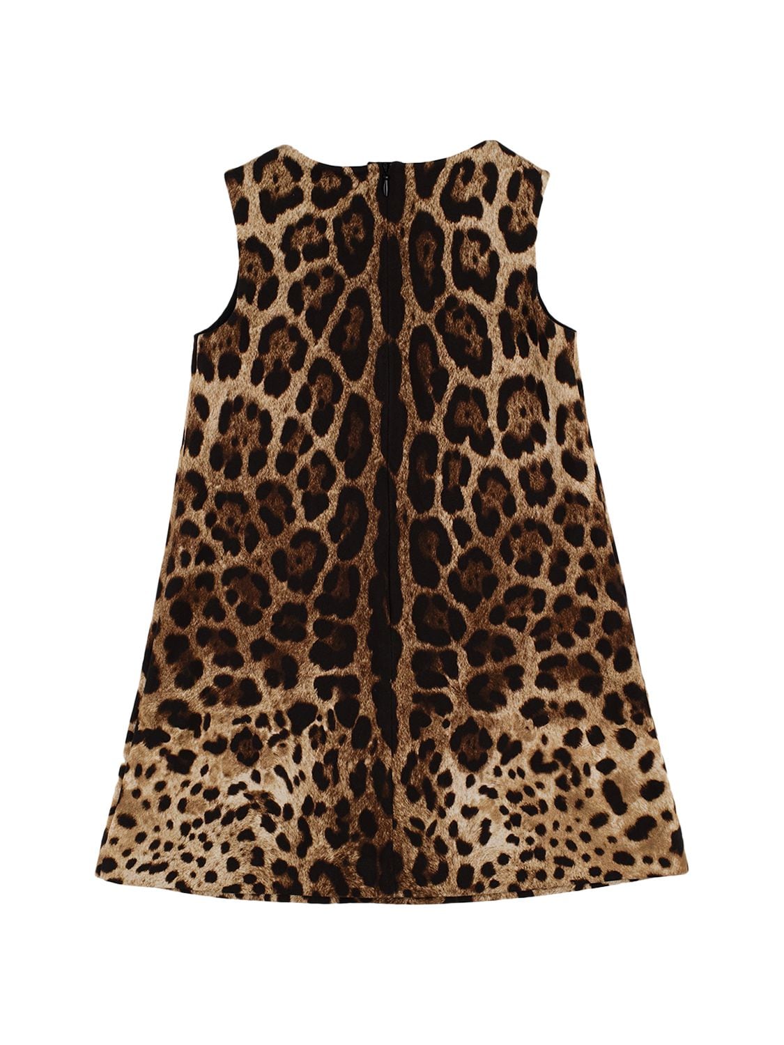 Shop Dolce & Gabbana All Over Print Cotton Dress W/logo In Black,brown
