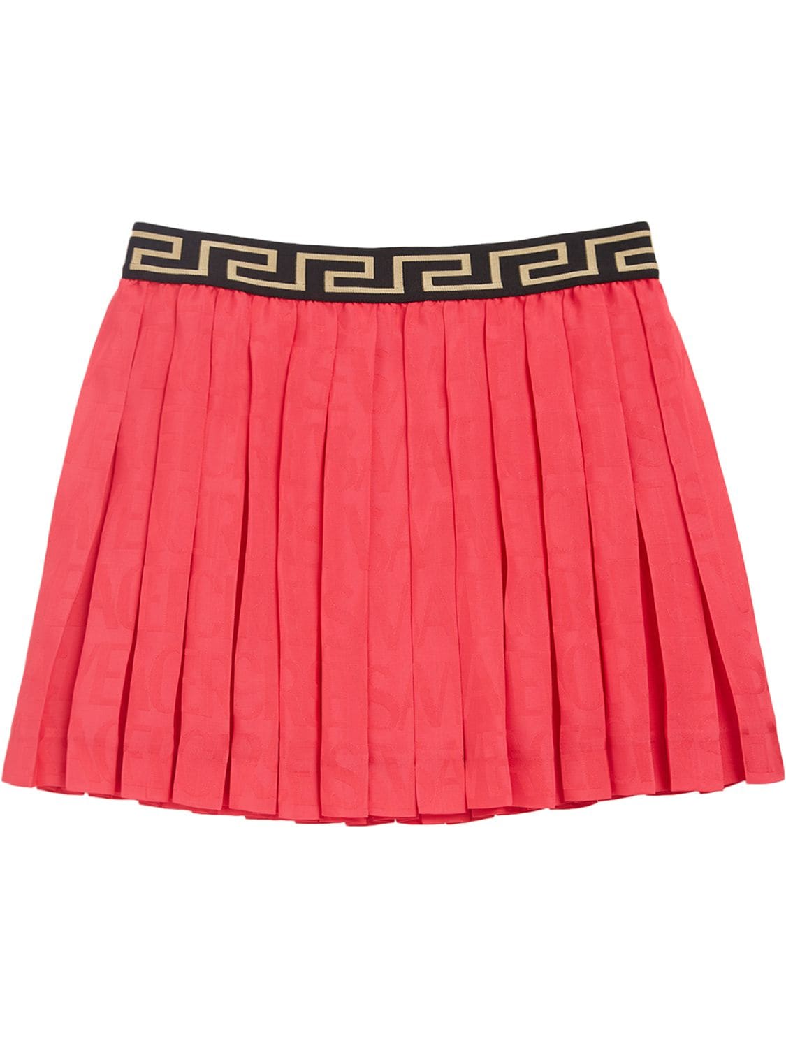 Pleated Satin Mini Skirt W/logo Jacquard