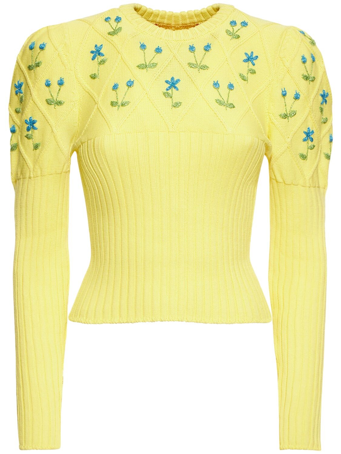 Oma Knitted Cotton Embroidered Sweater – WOMEN > CLOTHING > KNITWEAR