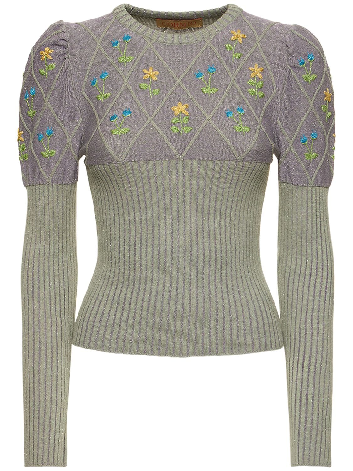 CORMIO OMA COTTON BLEND EMBROIDERED SWEATER