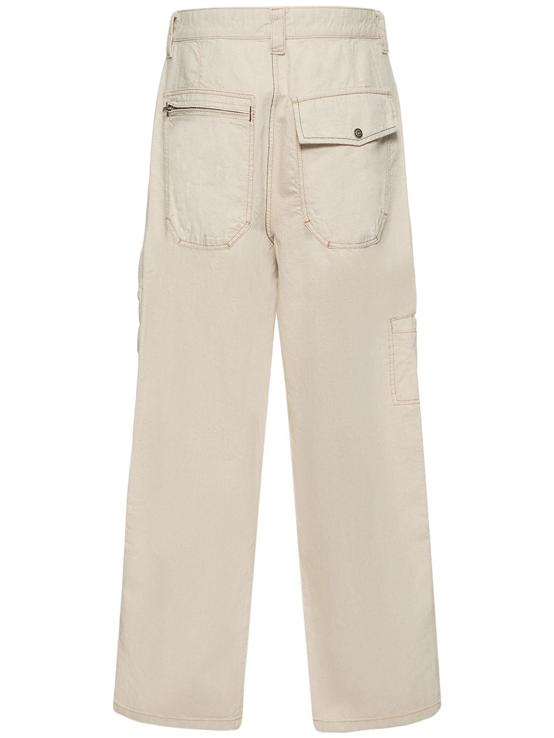 Shop Isabel Marant Cotton Blend Cargo Pants In Ecru