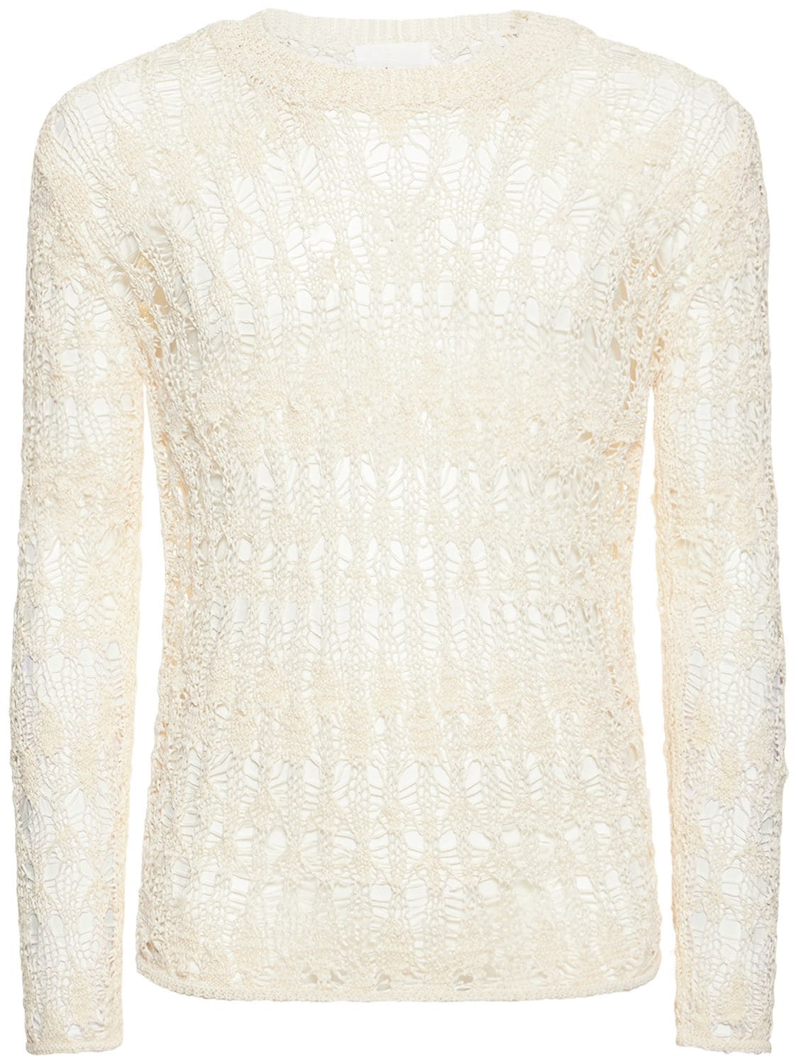 Isabel Marant Open-knit Cotton-blend Sweater In Ecru