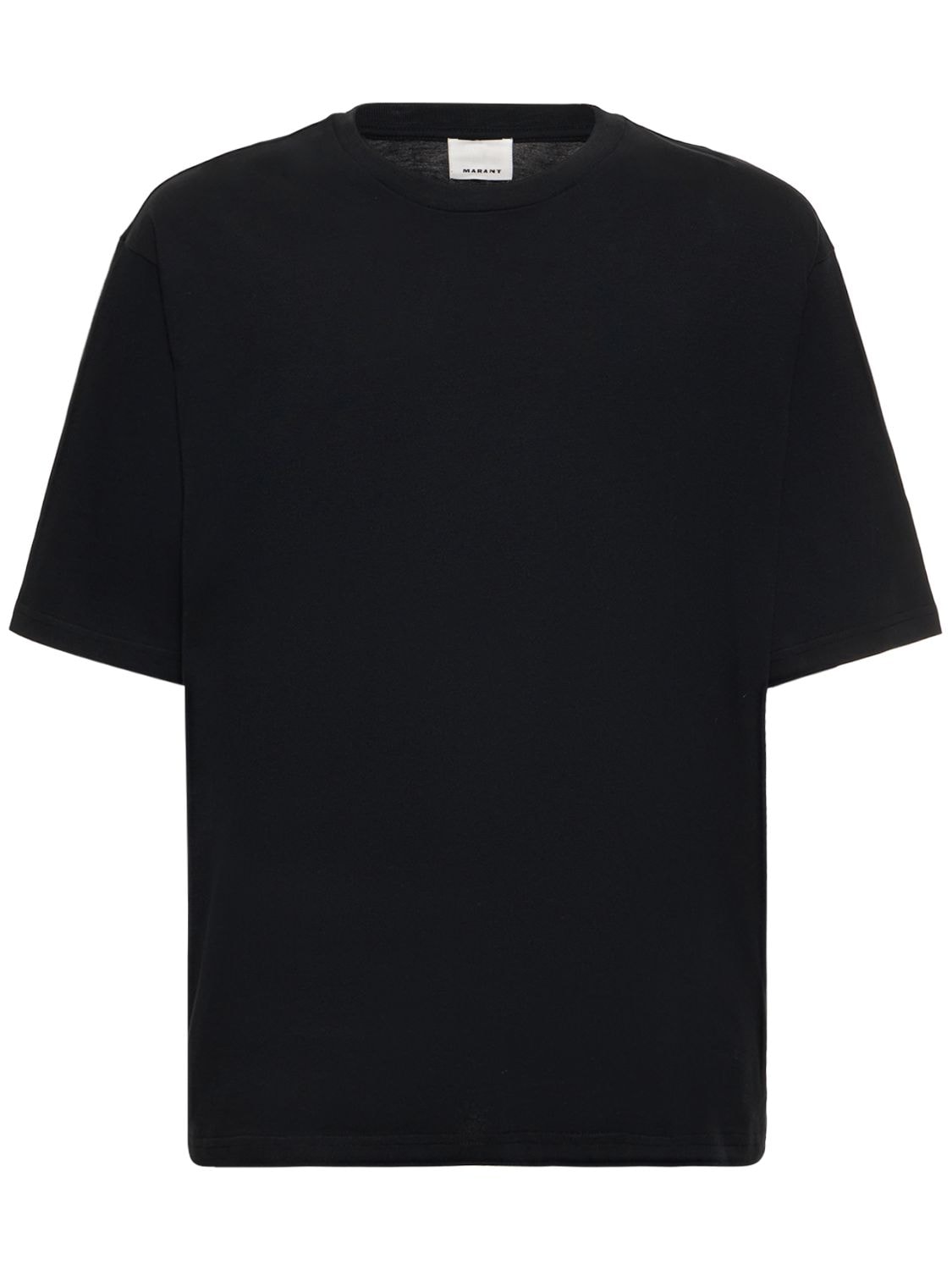 Isabel Marant Logo Print Over Cotton Jersey T-shirt In Black