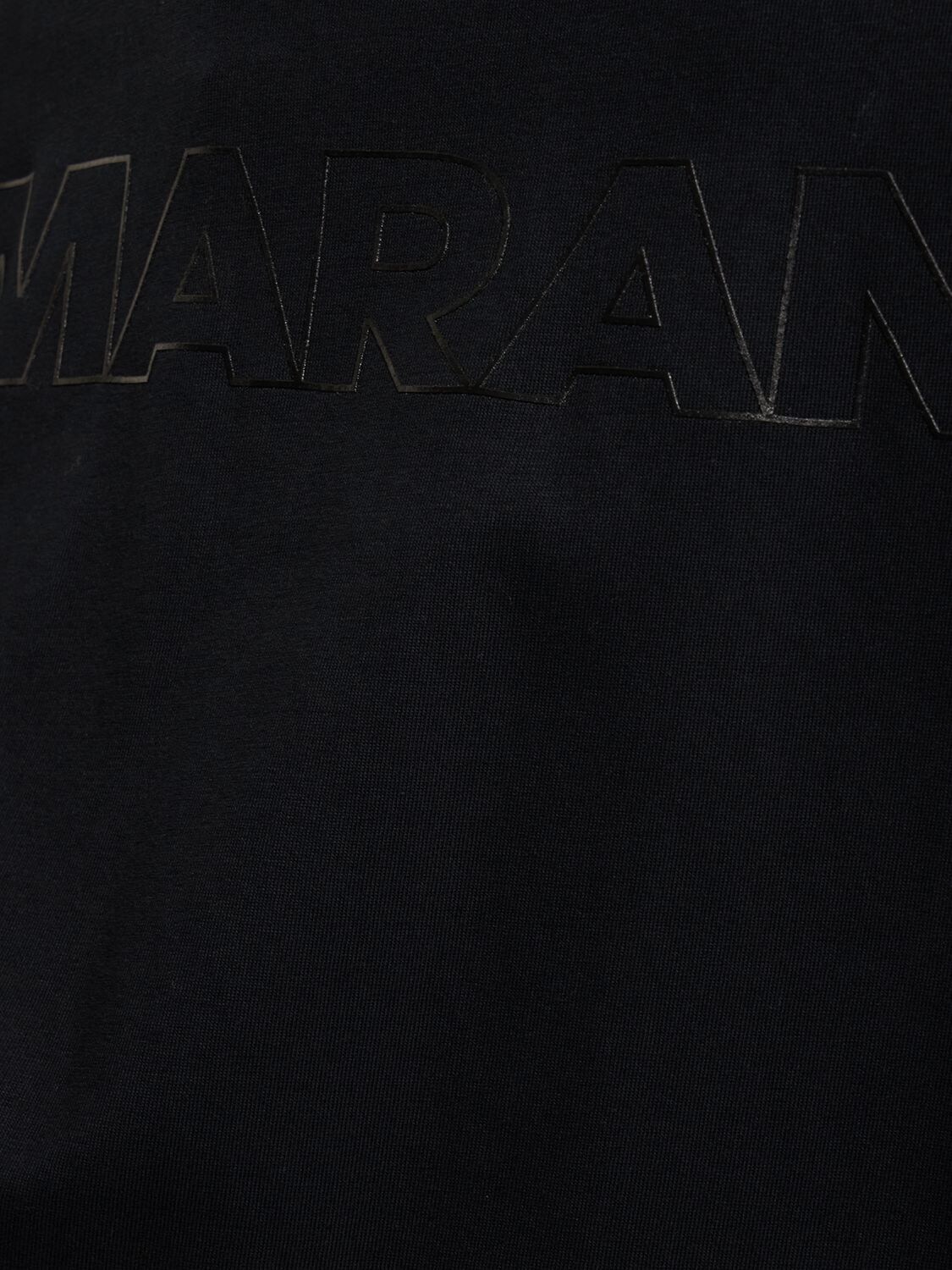 Shop Isabel Marant Logo Print Over Cotton Jersey T-shirt In Black