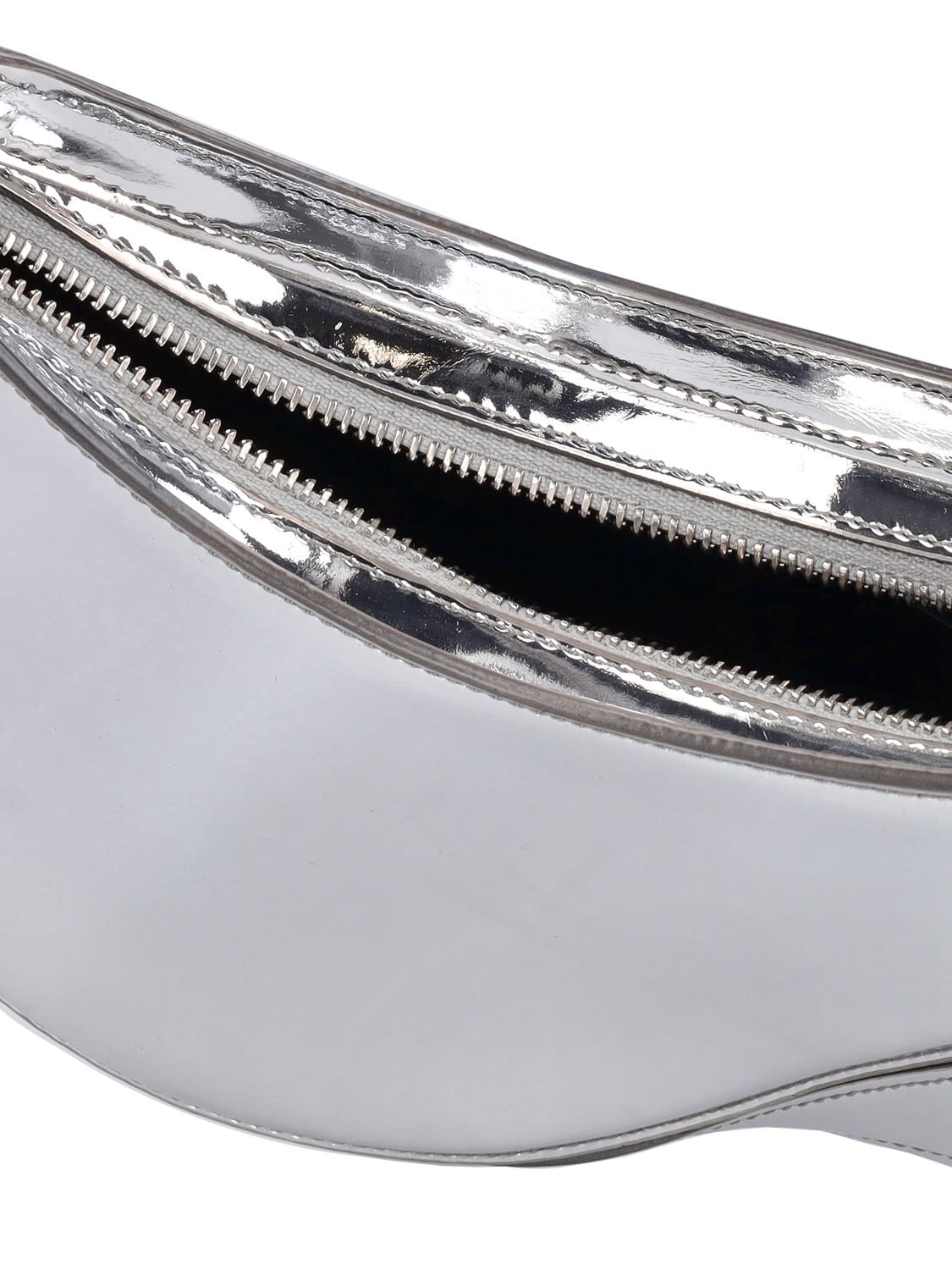 Shop Mugler Spiral Metallic Pouch In Silver