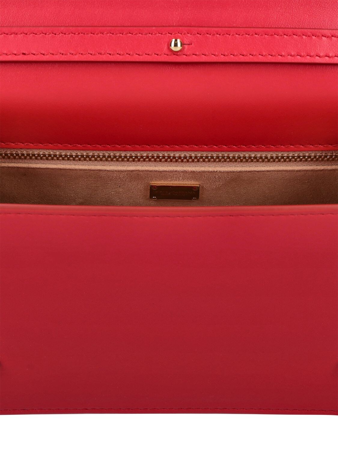 Shop Dolce & Gabbana Logo Leather Shoulder Bag In Rosso