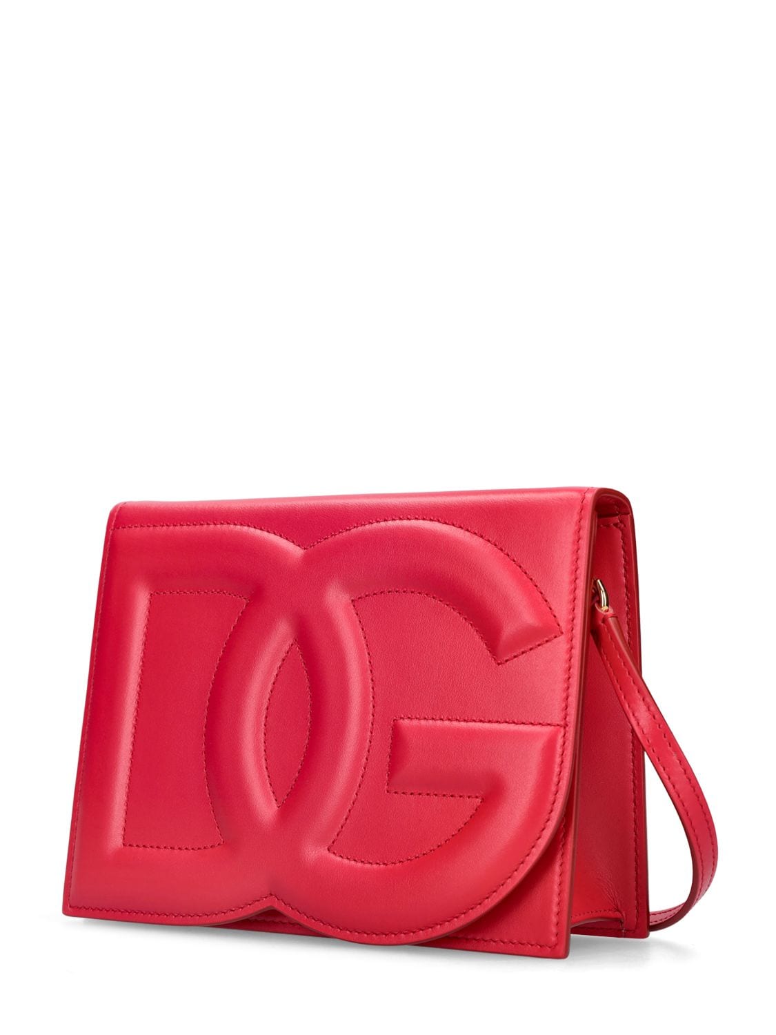 Shop Dolce & Gabbana Logo Leather Shoulder Bag In Rosso