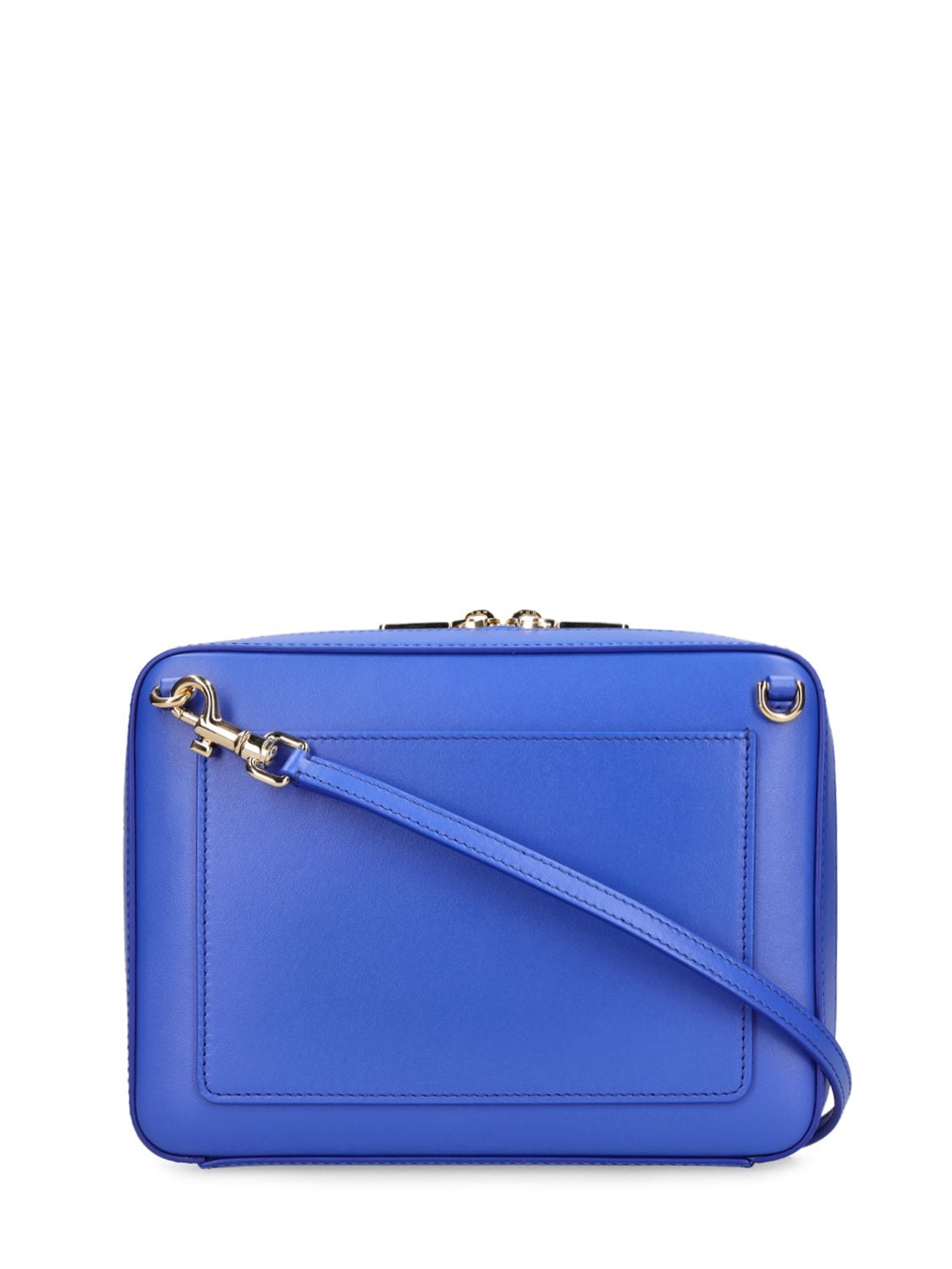 Shop Dolce & Gabbana Large Logo Leather Camera Bag In Blau