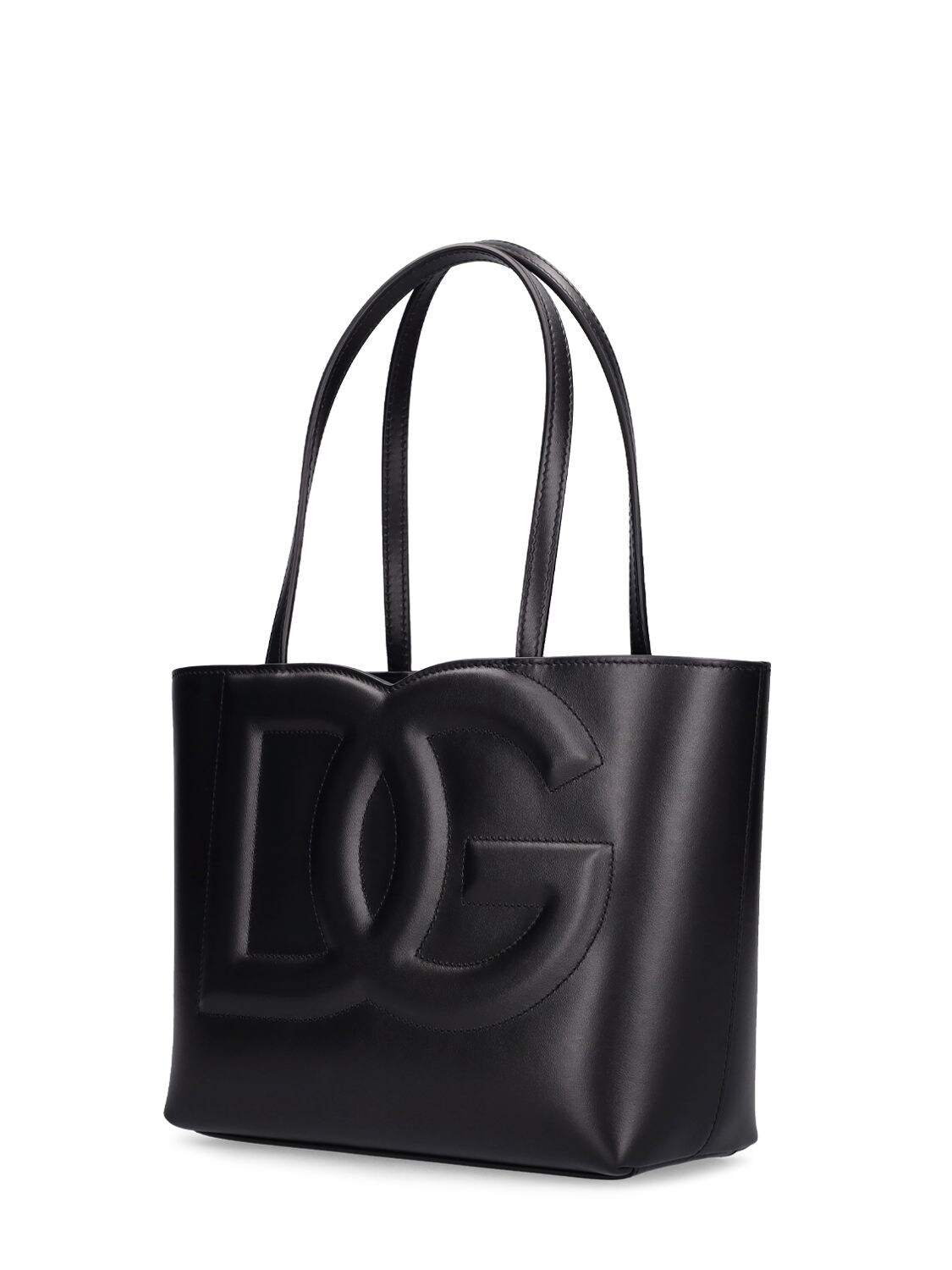 Shop Dolce & Gabbana Logo Leather Tote Bag In Black