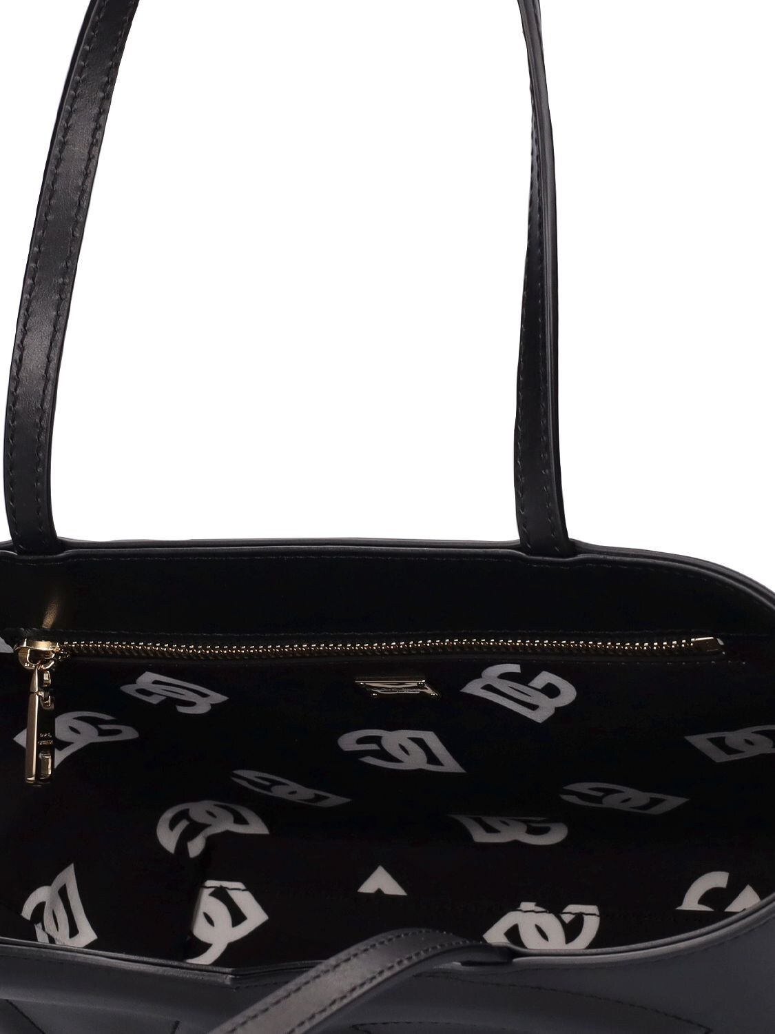 Shop Dolce & Gabbana Logo Leather Tote Bag In Black