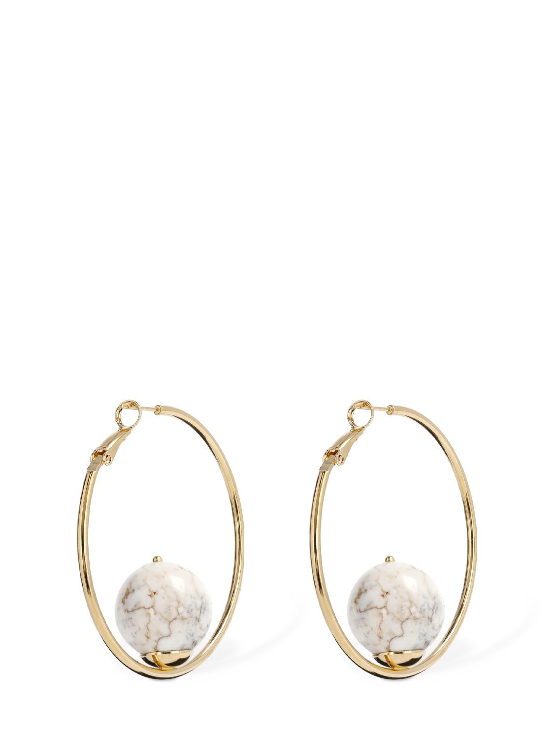 Shop D'estree Sonia Large Hoop Earrings In Gold,white