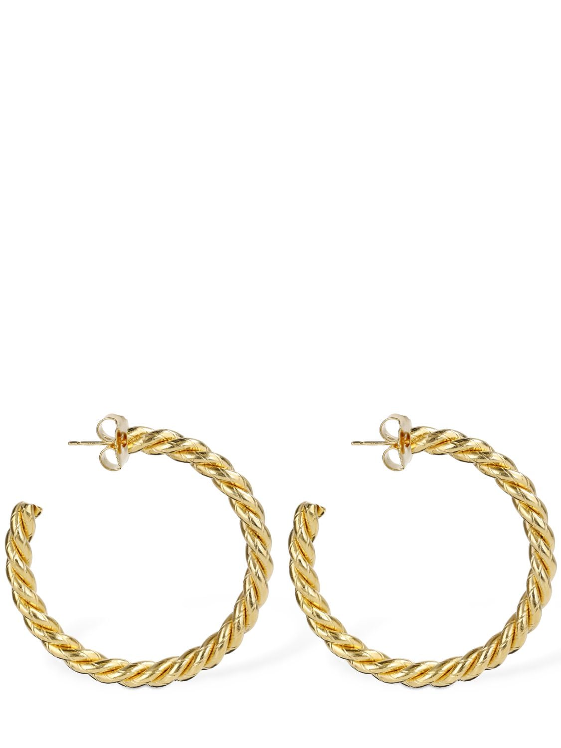Shop D'estree Sonia Large Braided Hoop Earrings In Gold
