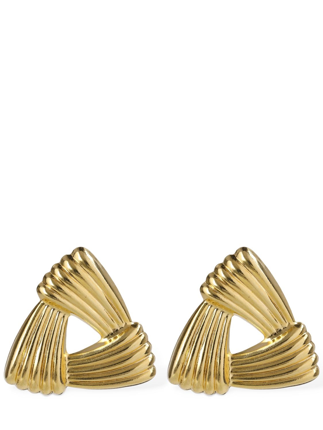 D'estree Sonia Small Triangle Stud Earrings In Gold