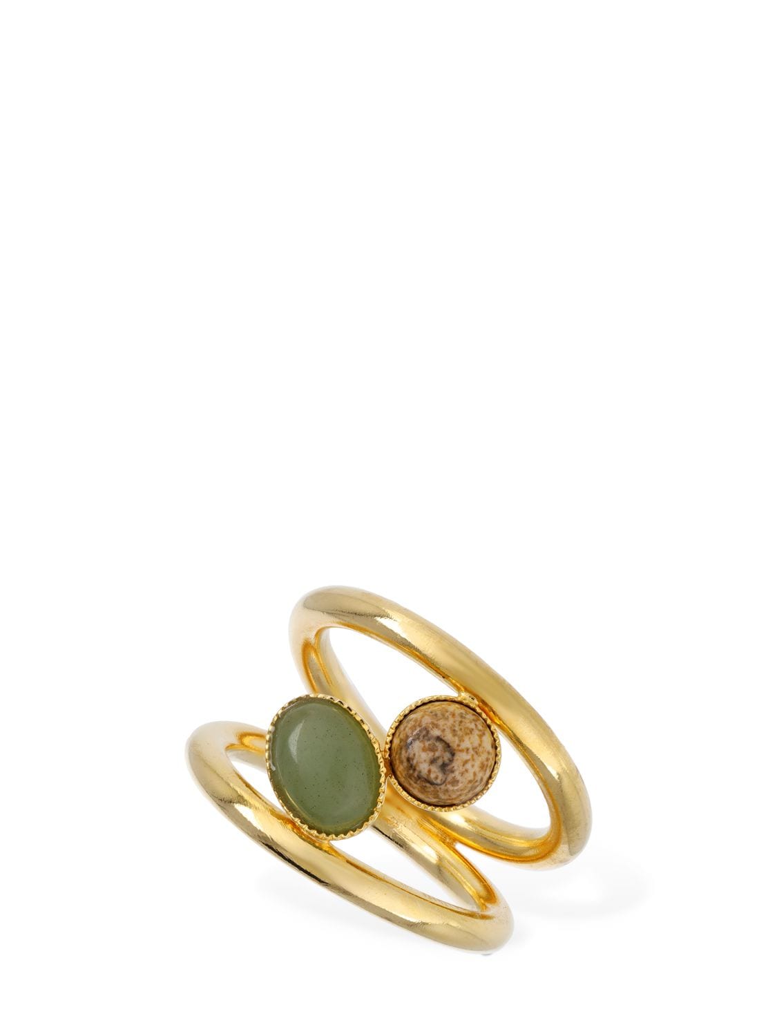 D'estree Louise Double Stone Ring In Multi,gold