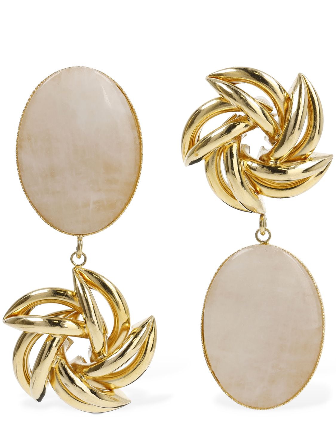 D'estree Sonia Flower Earrings In White,gold