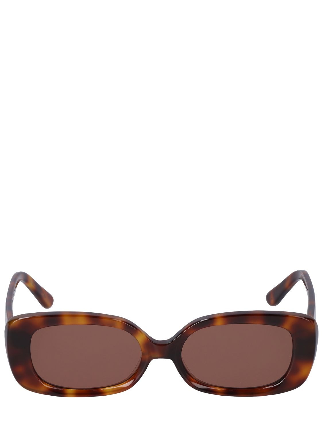 Shop Velvet Canyon Zou Bisou Squared Acetate Sunglasses In Havana,brown