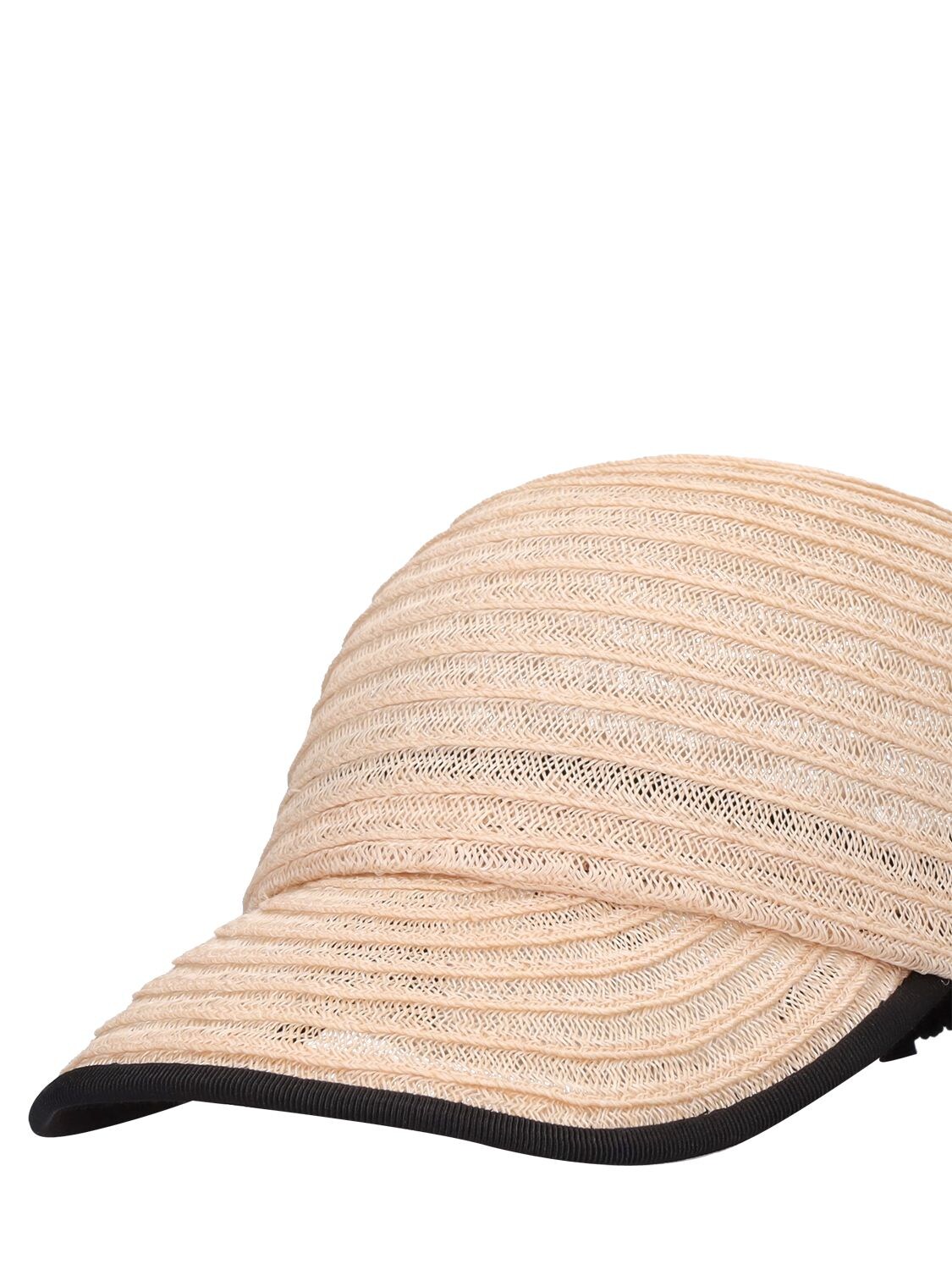 Natural Straw Two Tone Striped Baseball Cap