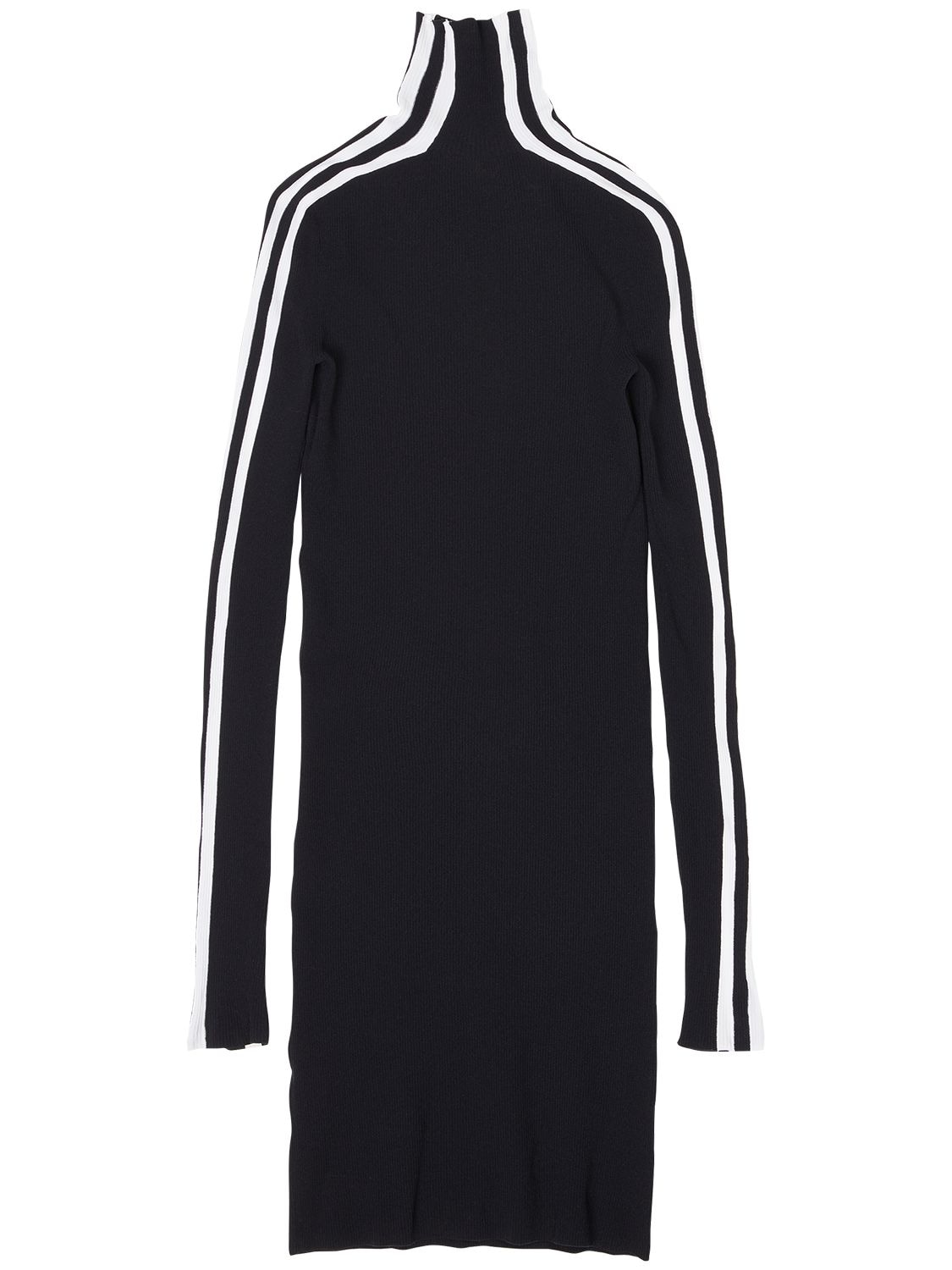 Shop Balenciaga Adidas Athletic Knit Dress In 블랙,화이트
