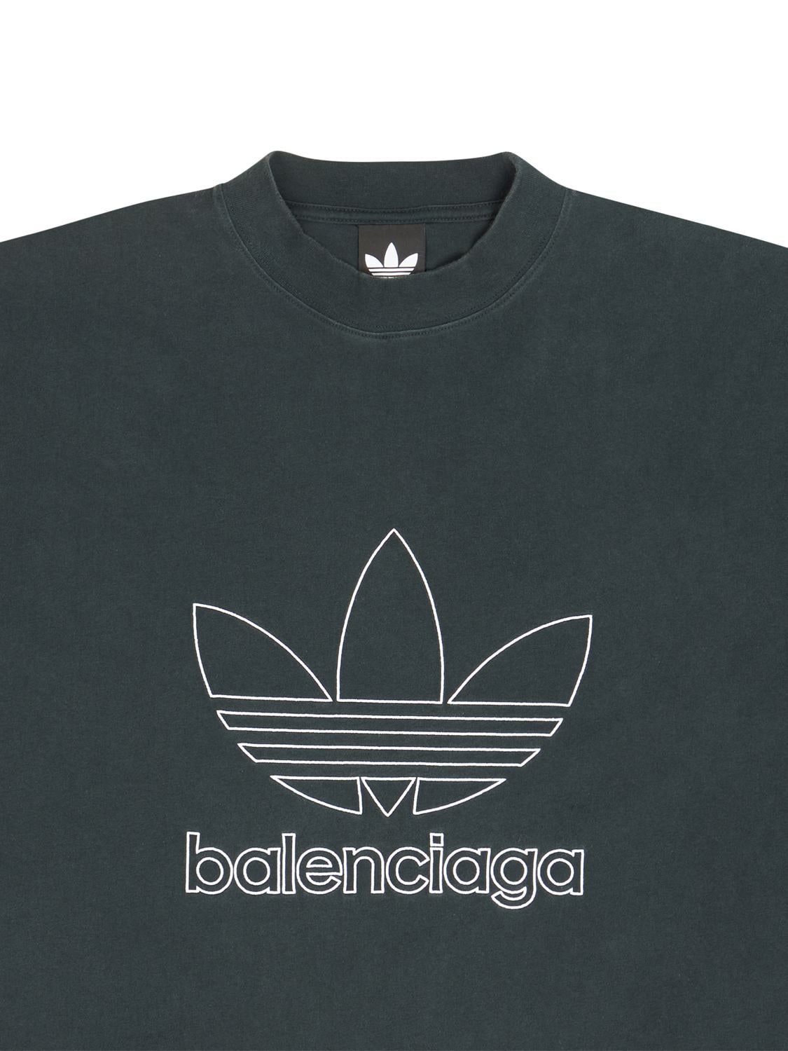 Shop Balenciaga Adidas Oversized Cotton T-shirt In Cypress Green