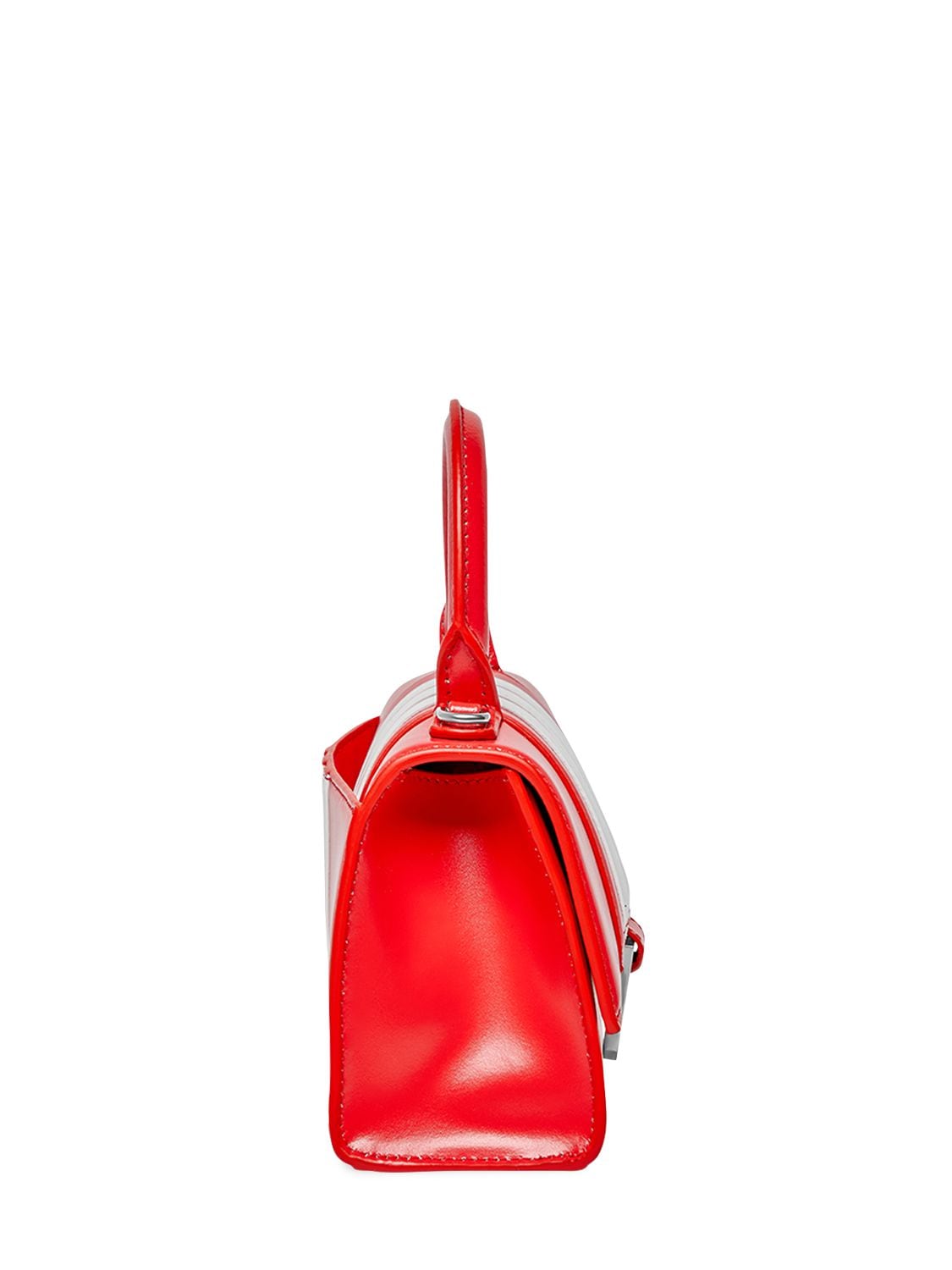 Shop Balenciaga Xs Hourglass Croc Embossed Leather Bag In Tomato Red