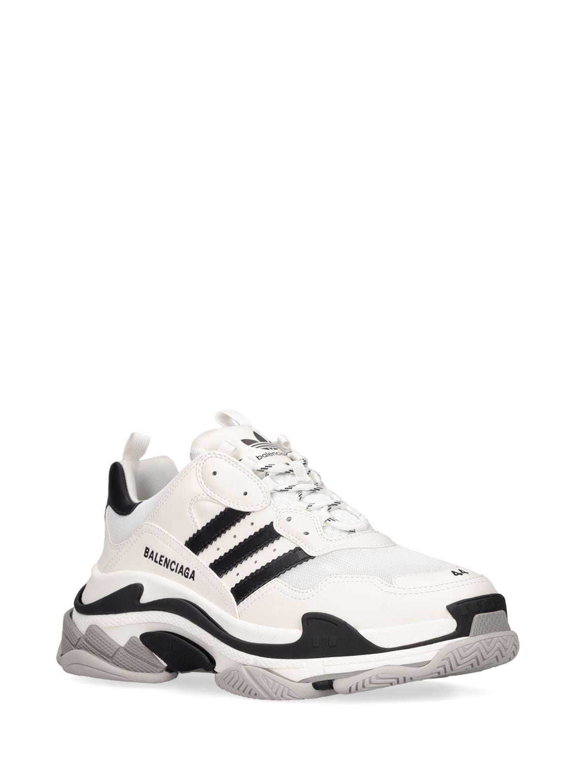 Shop Balenciaga Adidas Triple S Sneakers In White,black