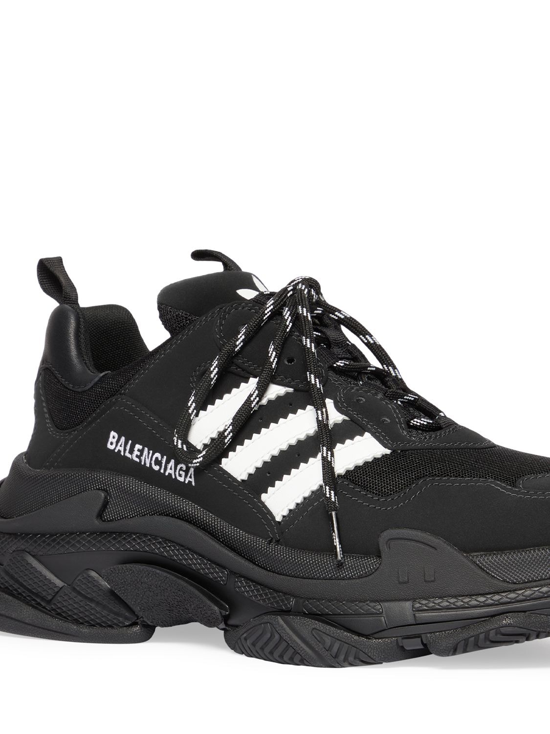 Shop Balenciaga Adidas Triple S Sneakers In Black,white