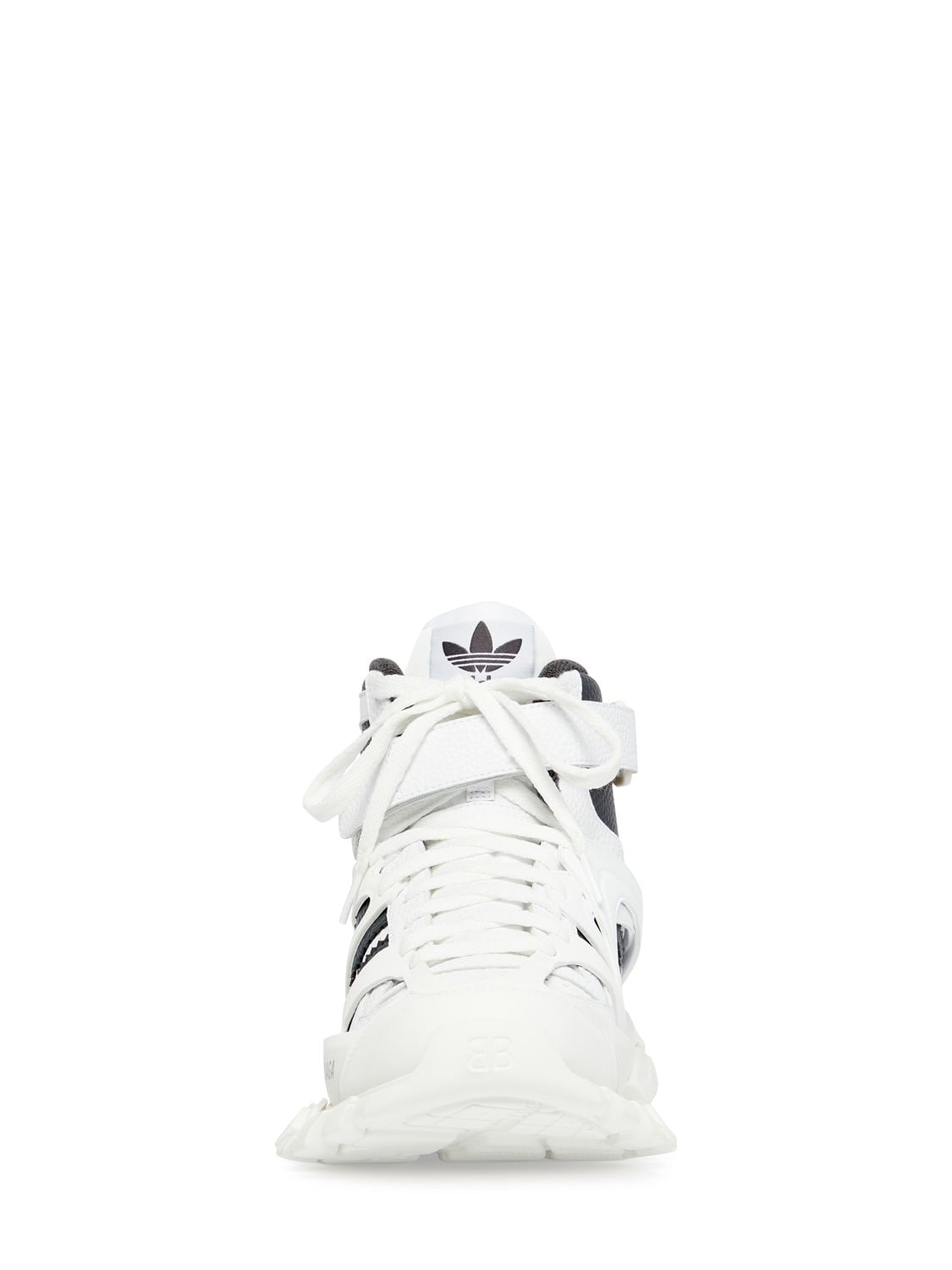 Shop Balenciaga Adidas Track Forum Sneakers In White,dark Grey