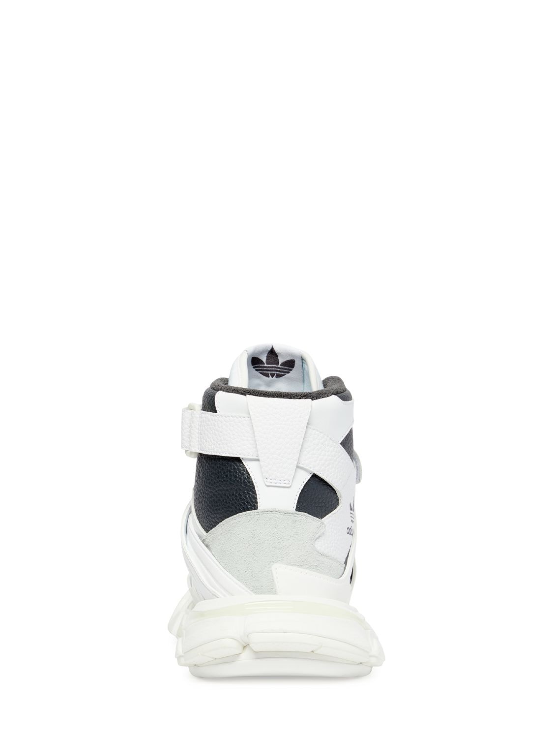 Shop Balenciaga Adidas Track Forum Sneakers In White,dark Grey