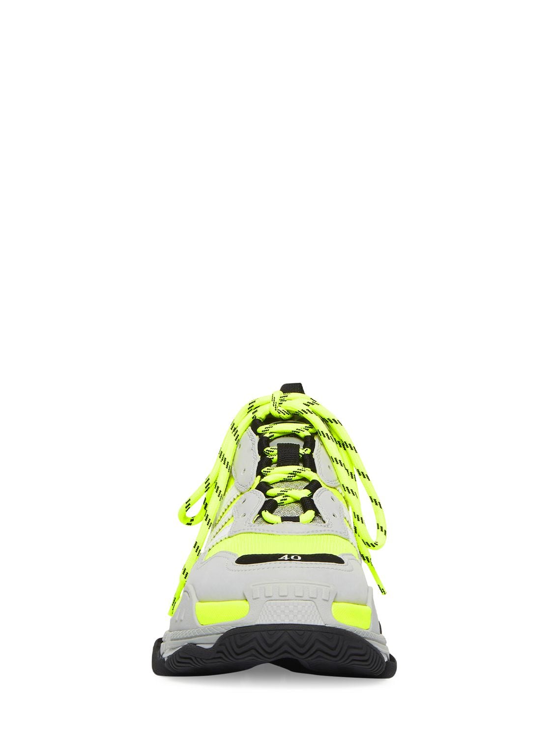 Shop Balenciaga Adidas Triple S Sneakers In Yellow,grey