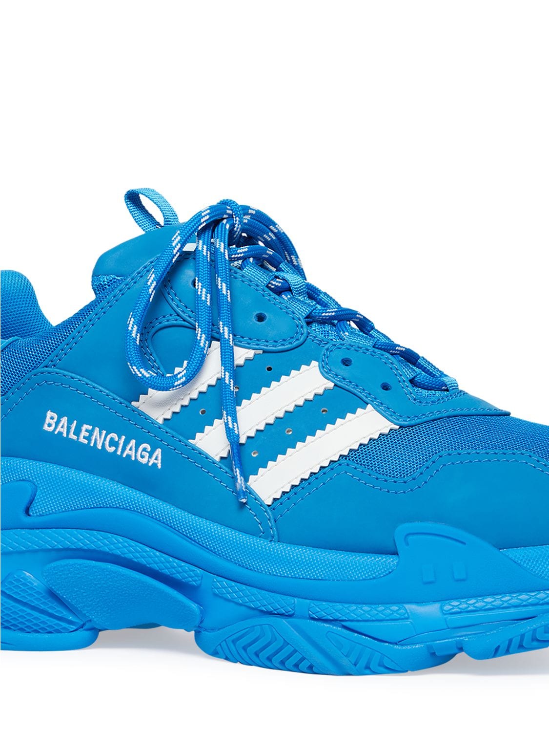 Shop Balenciaga Adidas Triple S Sneakers In Blue,white