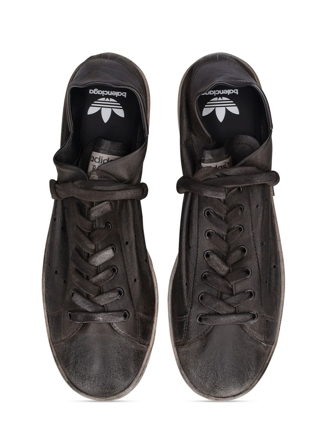 X Adidas Stan Smith Leather Sneakers in Black - Balenciaga