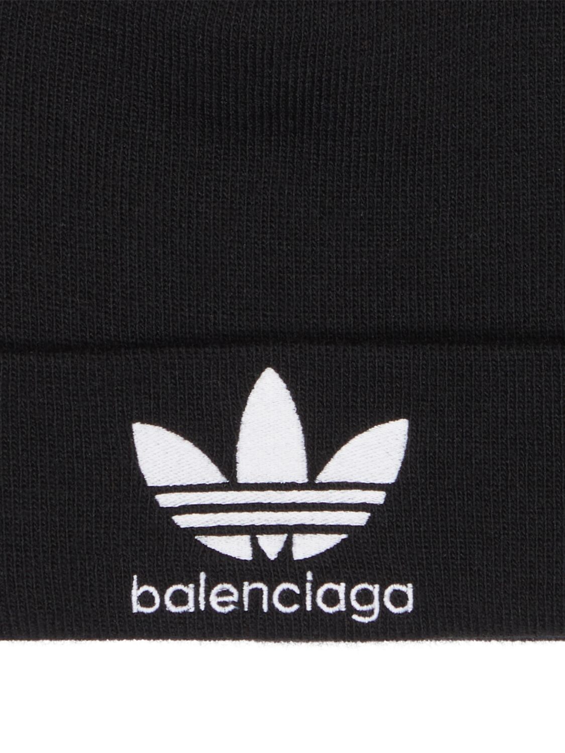 Shop Balenciaga Adidas Logo Beanie In Black,white