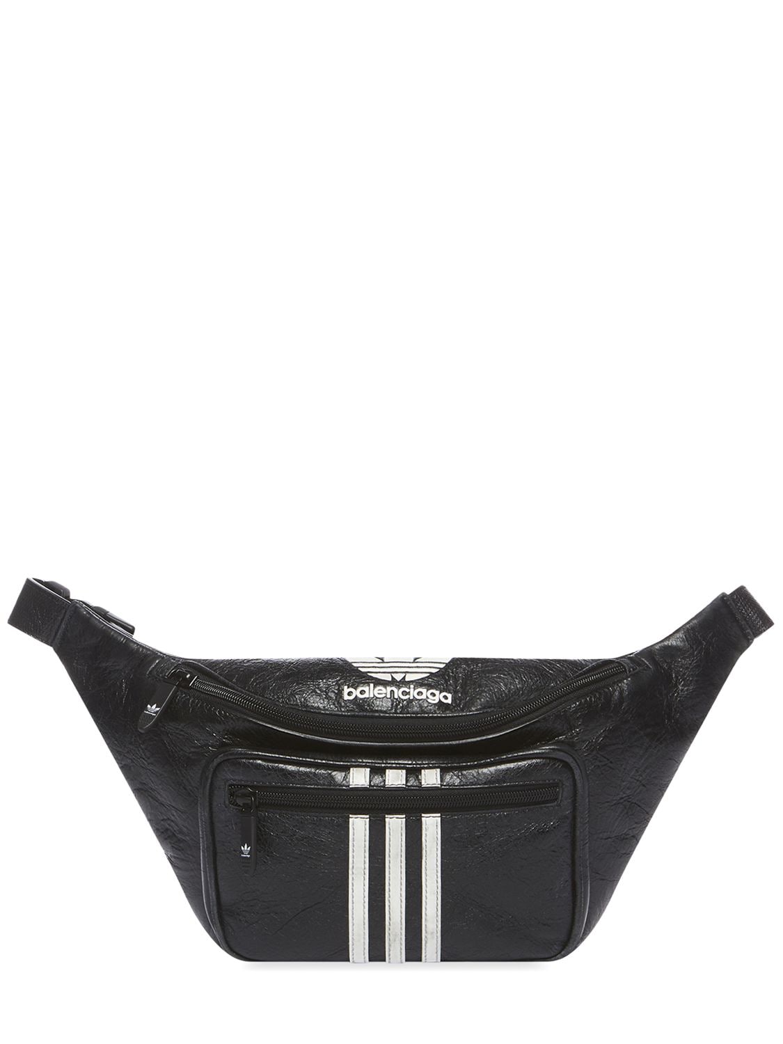 Balenciaga X Adidas Leather Belt Bag In Black,white