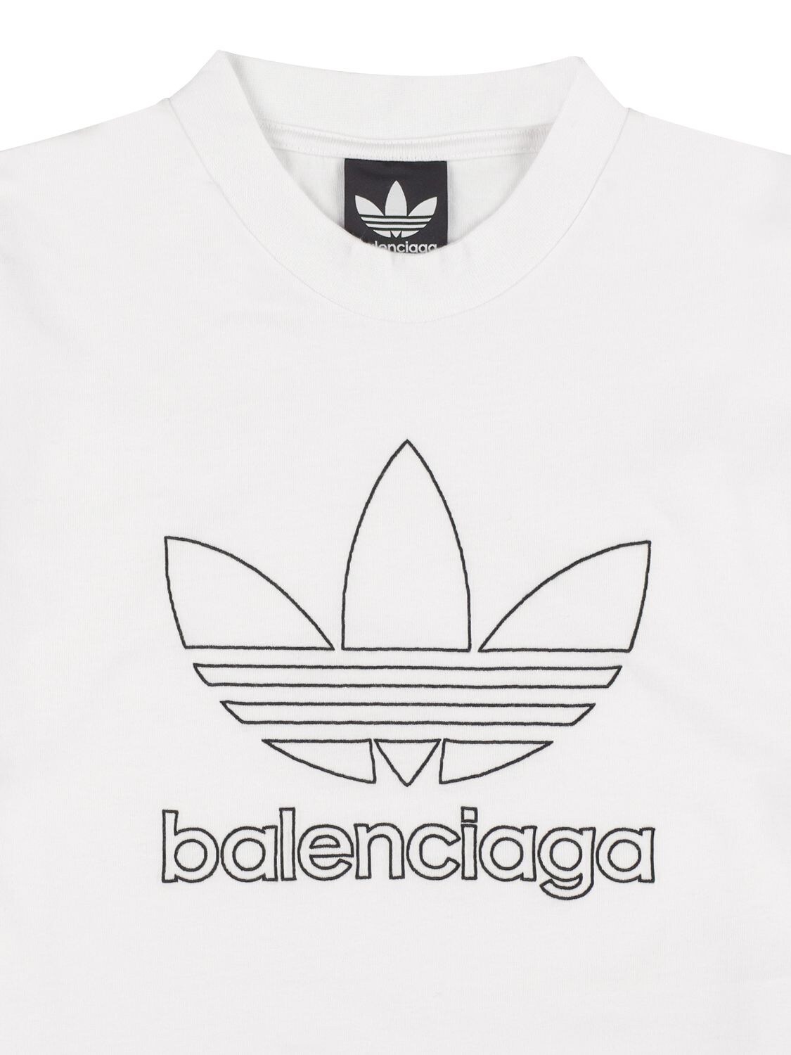 Shop Balenciaga Cotton Jersey T-shirt In White,black